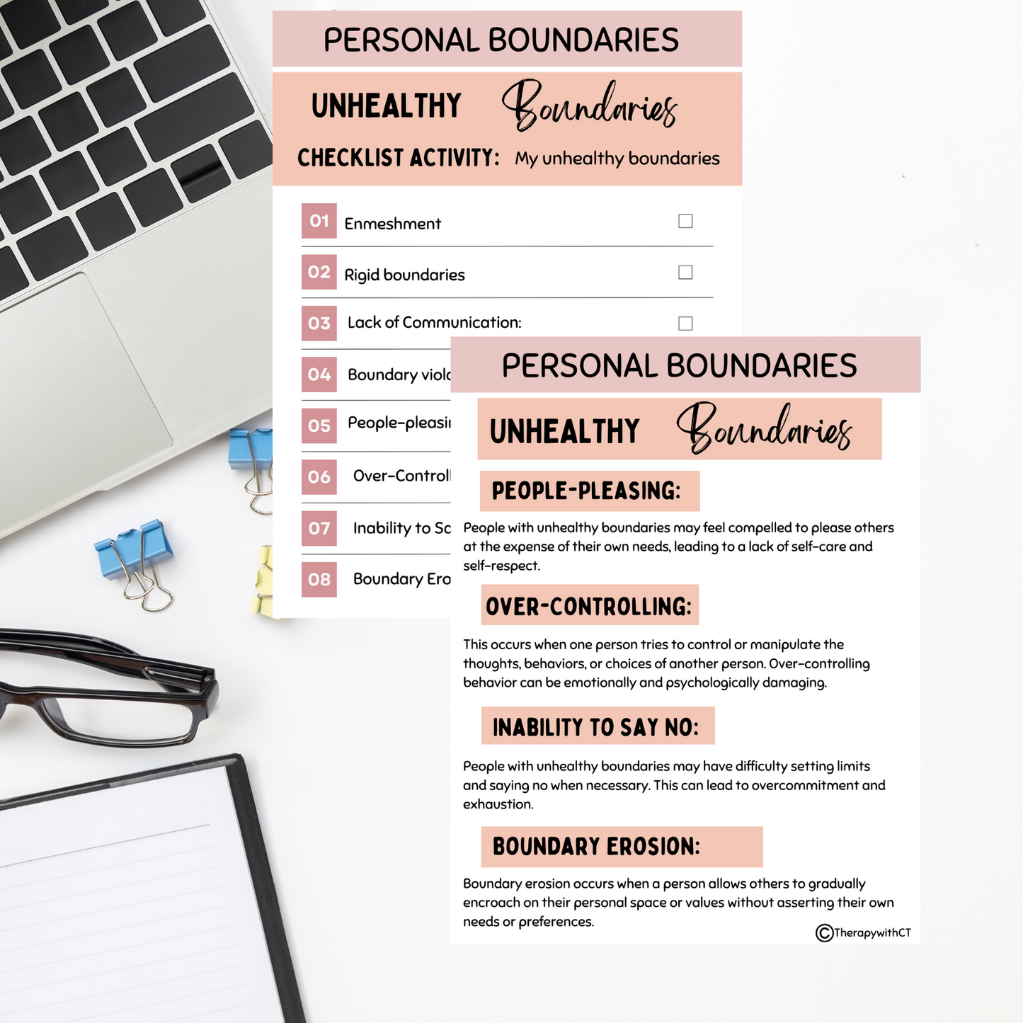 Personal Boundaries Workbook (56 pages)