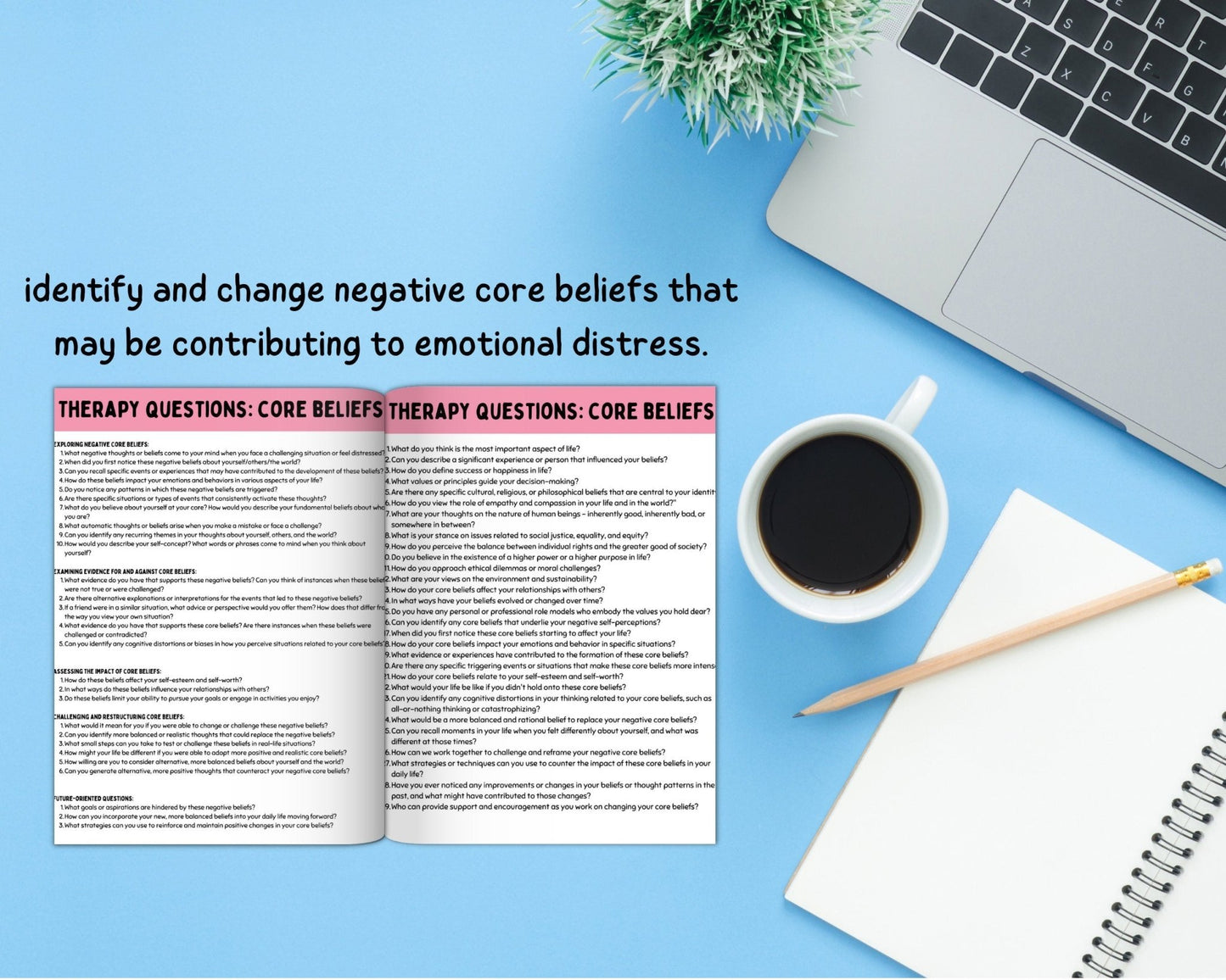 Core Beliefs & Values Exploration: CBT Toolkit - Digital Prints