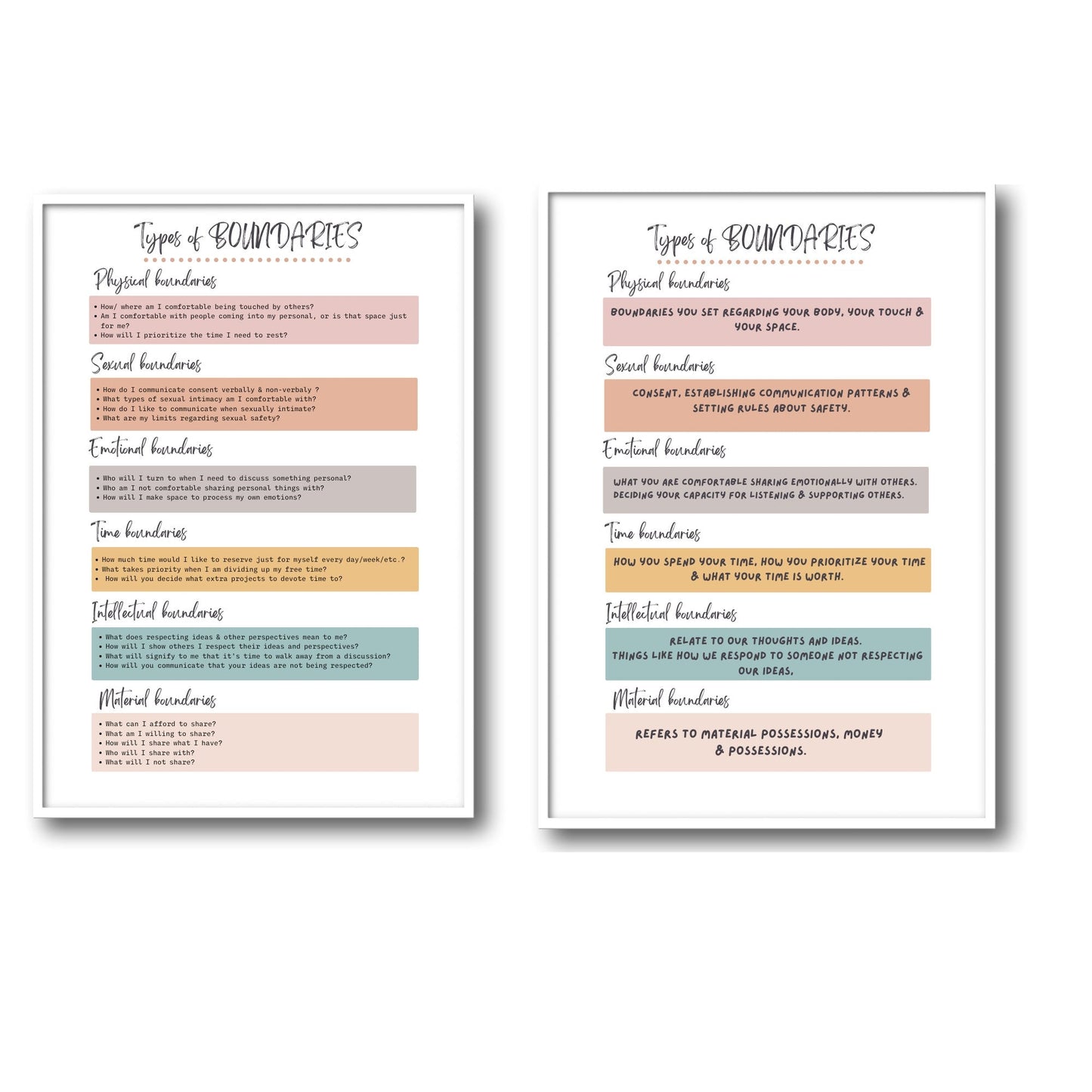 Couples Therapy Posters: Boundary & Attachment - Digital Prints