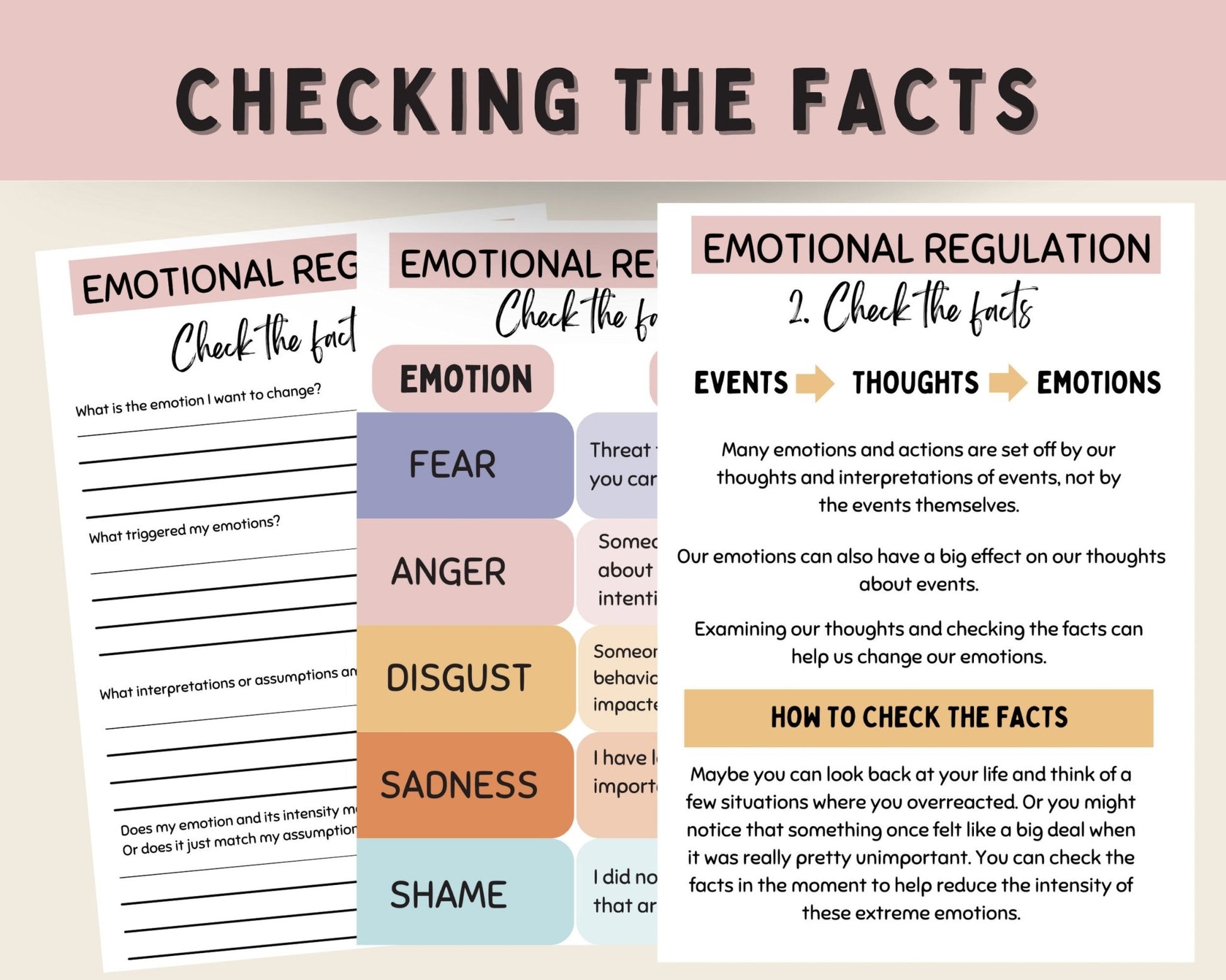 DBT Emotional Regulation Toolkit: Worksheets & Skills - Digital Prints