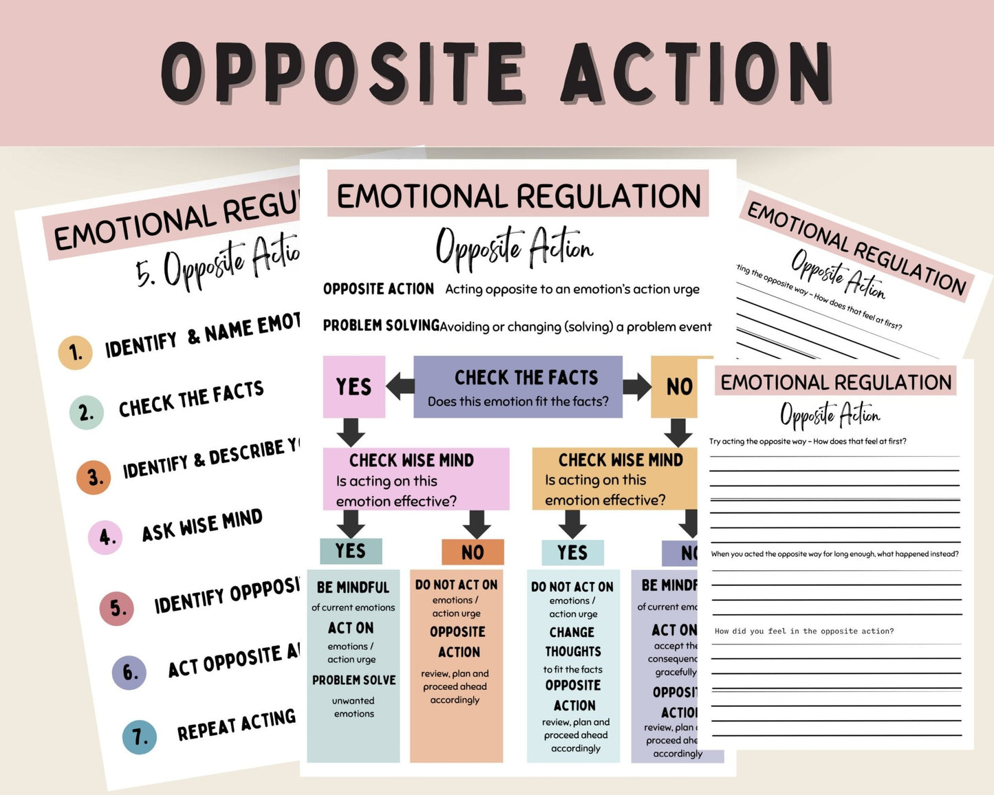 DBT Emotional Regulation Toolkit: Worksheets & Skills - Digital Prints