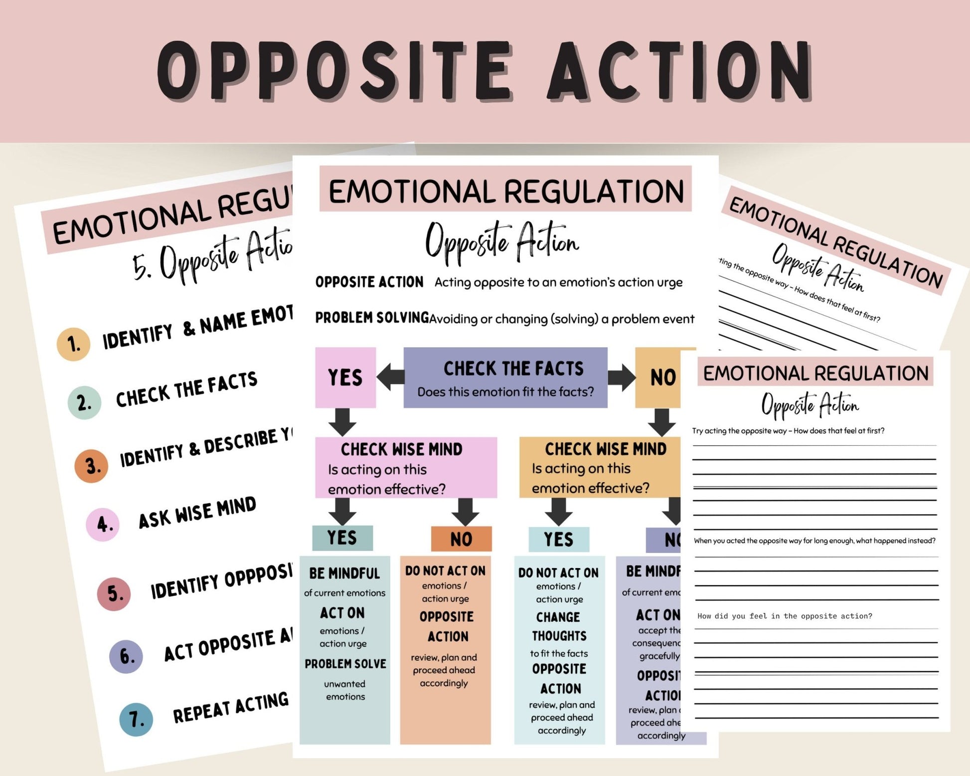 DBT Emotional Regulation Toolkit: Worksheets & Skills - Digital Prints