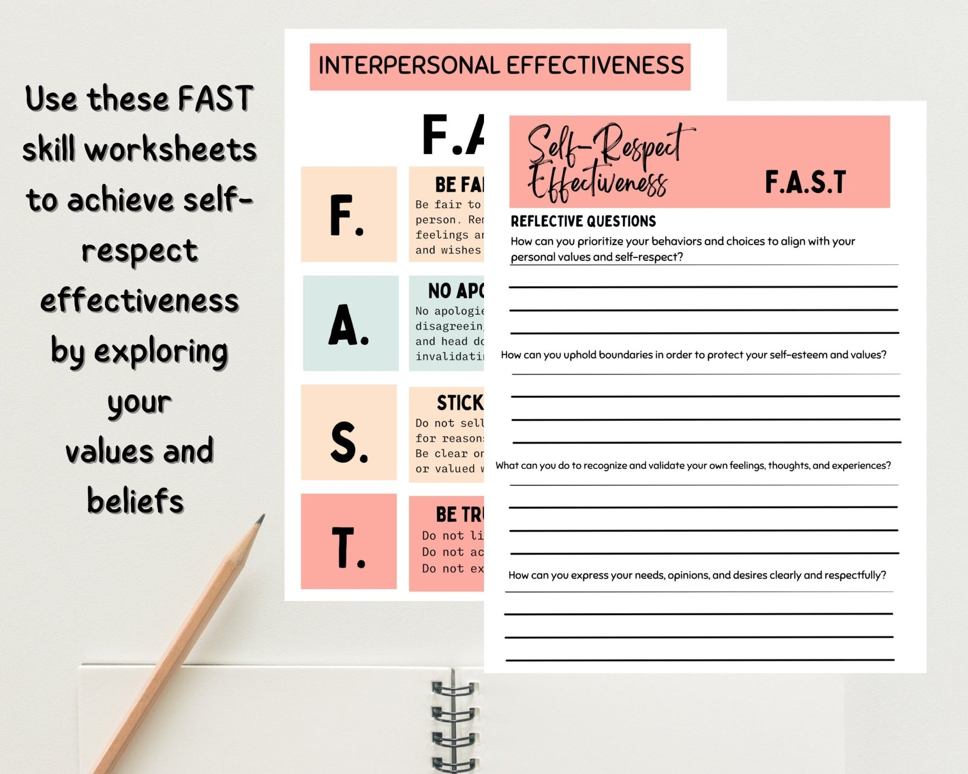 DBT Interpersonal Effectiveness Toolkit: Worksheets & Skills - Digital Prints
