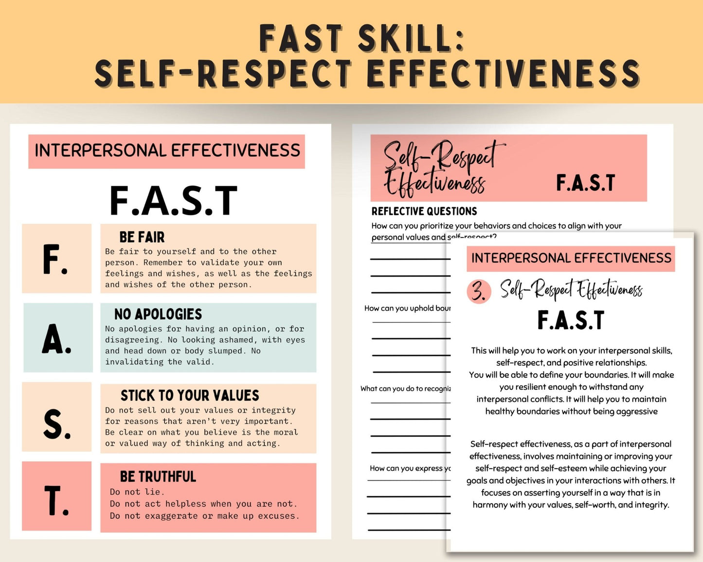 DBT Interpersonal Effectiveness Toolkit: Worksheets & Skills - Digital Prints