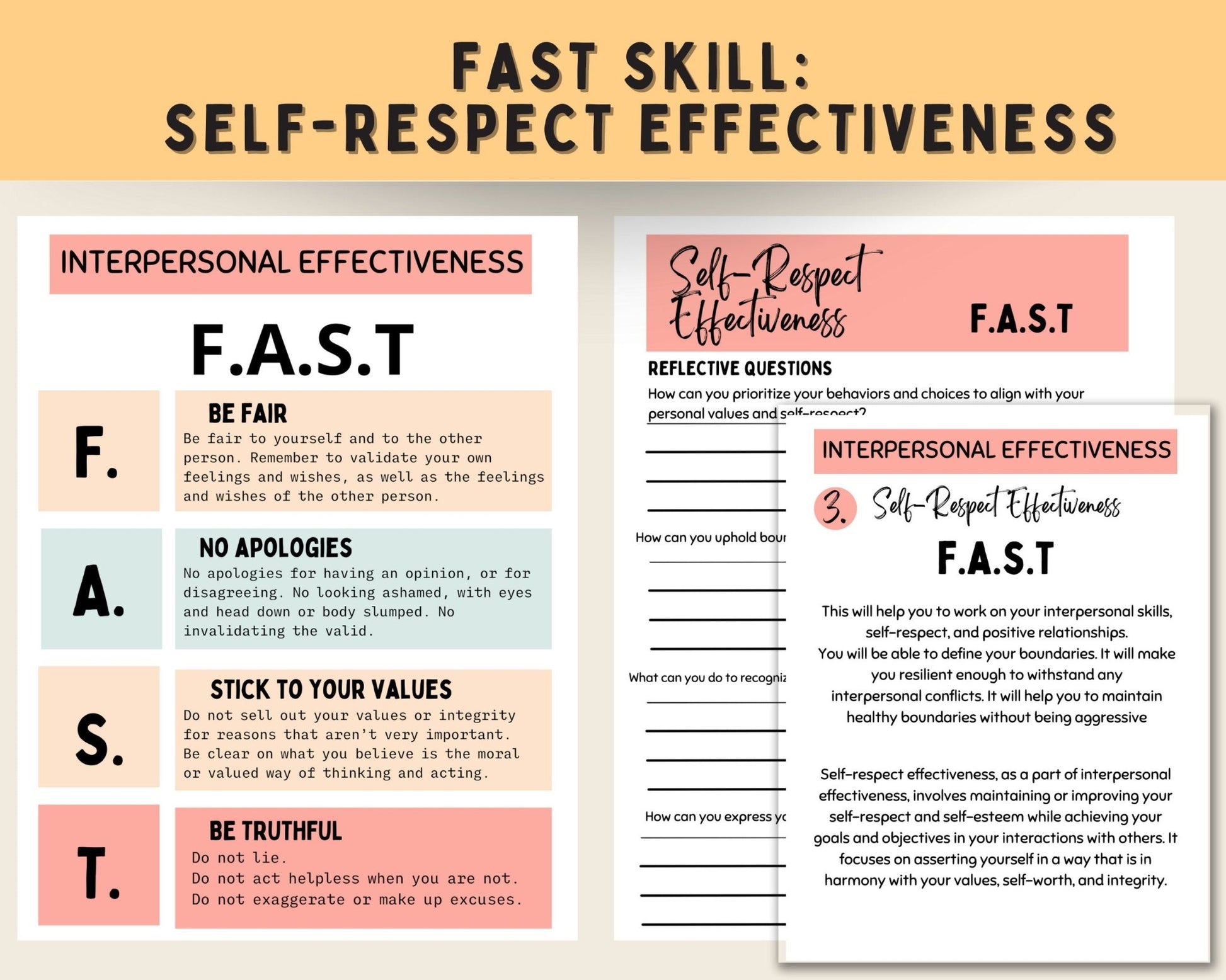 DBT Interpersonal Effectiveness Toolkit: Worksheets & Skills - Digital Prints