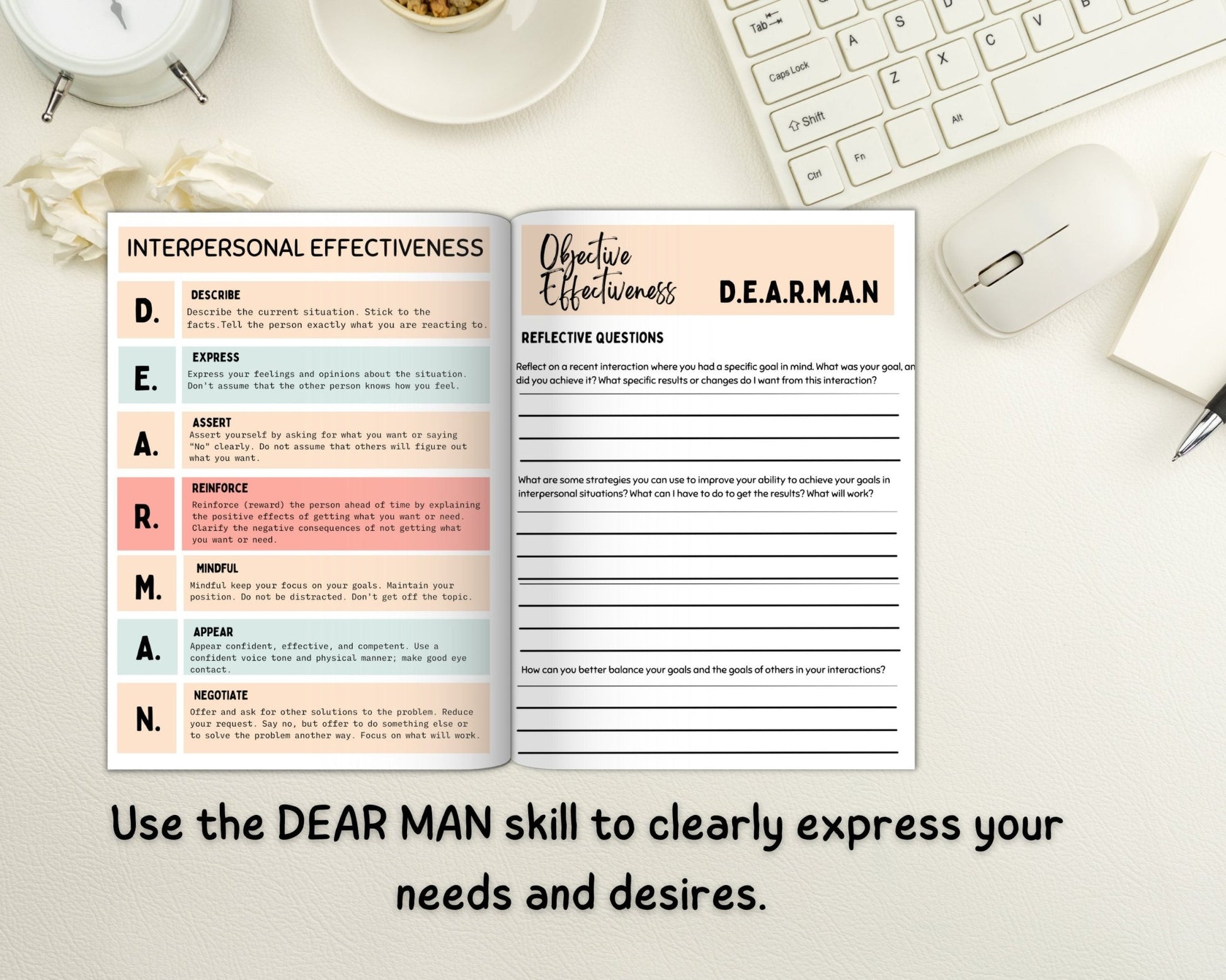 DBT Interpersonal Effectiveness Toolkit: Worksheets & Skills - Digital Prints