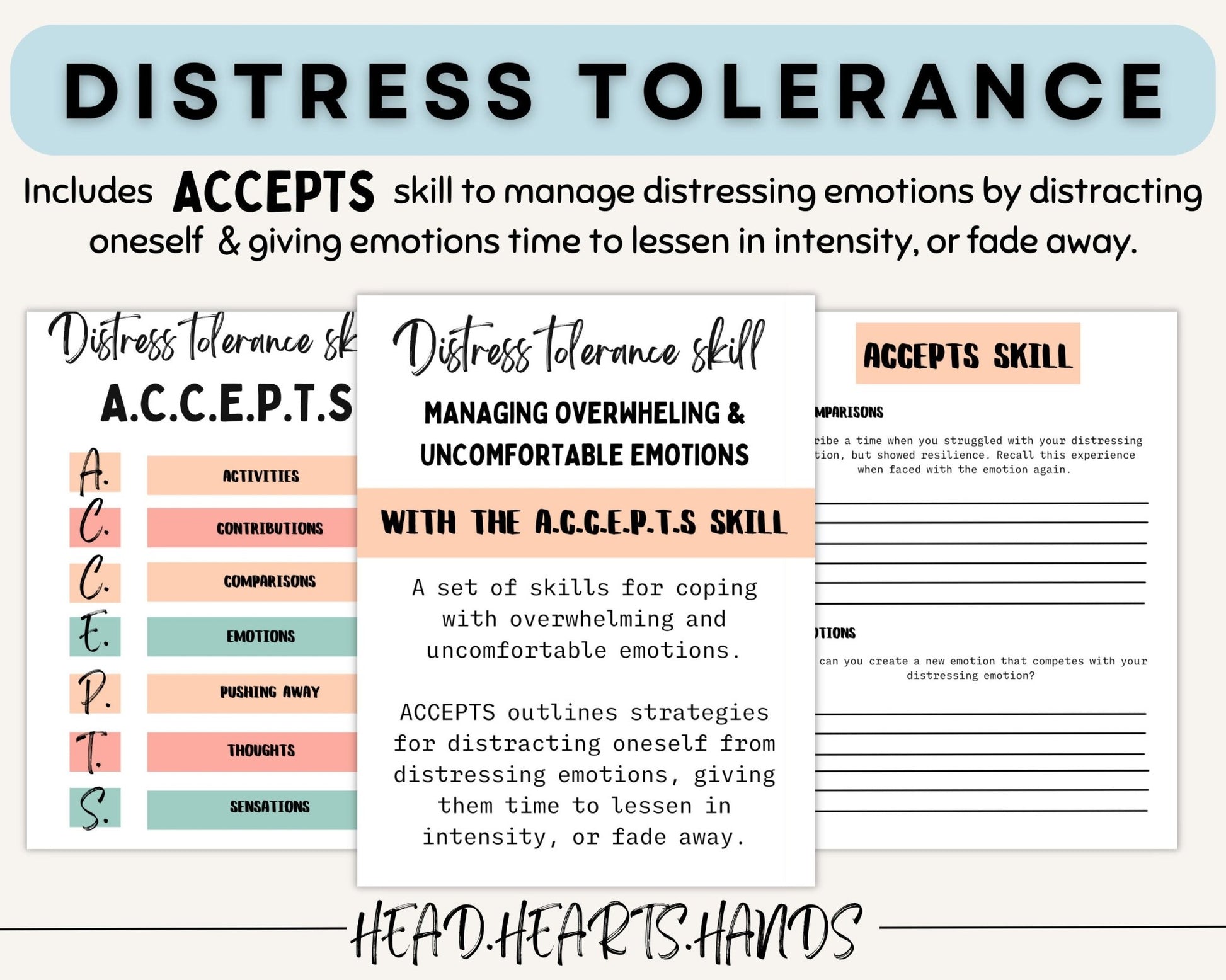 Distress Tolerance & DBT Journal Bundle: Emotional Regulation - Digital Prints