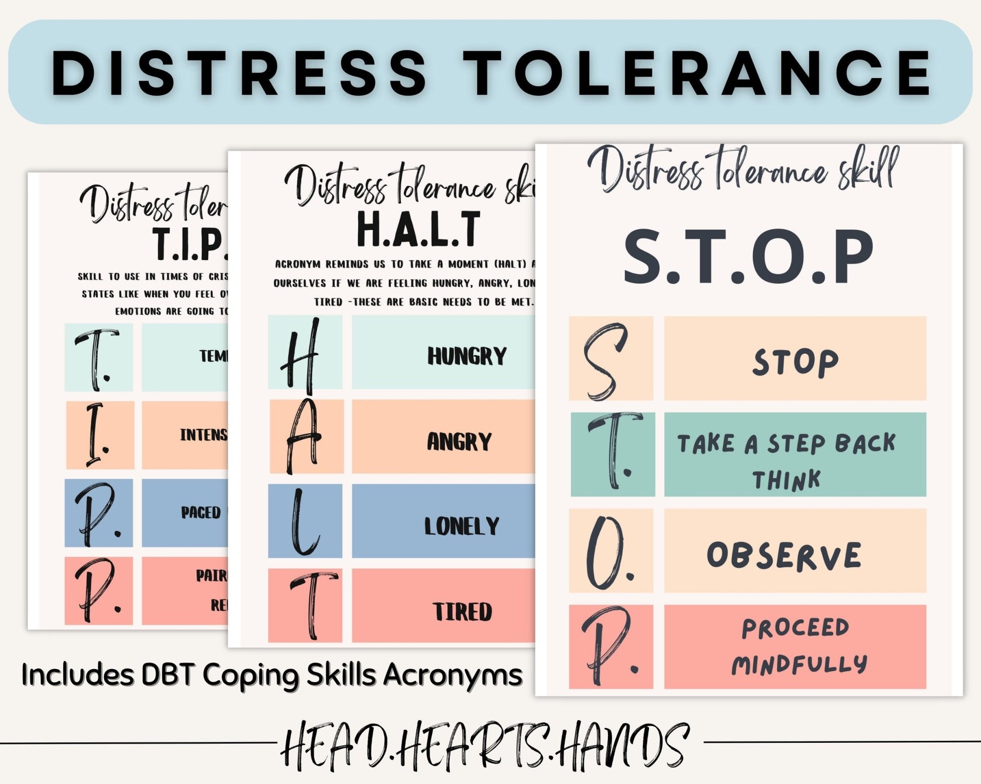 Distress Tolerance & DBT Journal Bundle: Emotional Regulation - Digital Prints