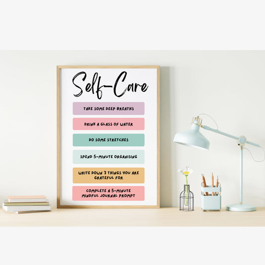 Self-Care Poster: Therapeutic Office Decor