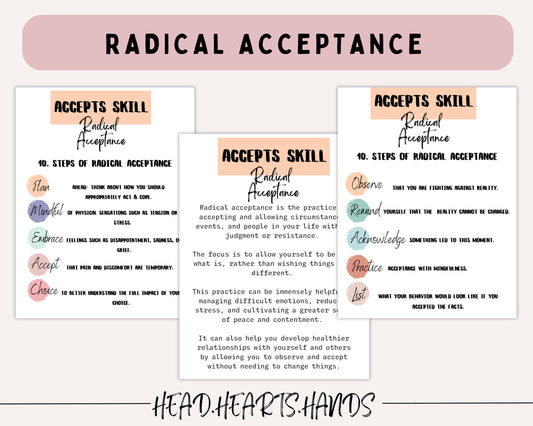 Radical Acceptance & Distress Tolerance Toolkit: Worksheets & More
