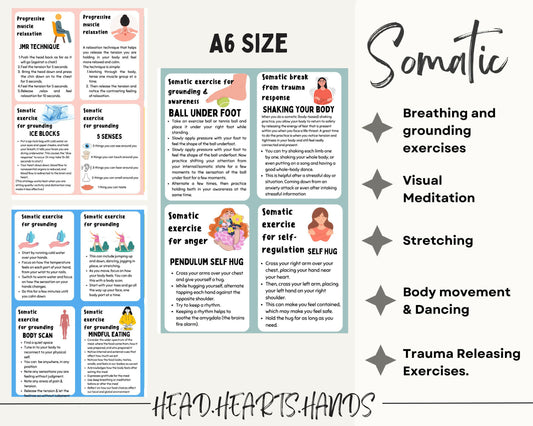 Our 44 A6 Somatic Flashcards will assist with visual meditation