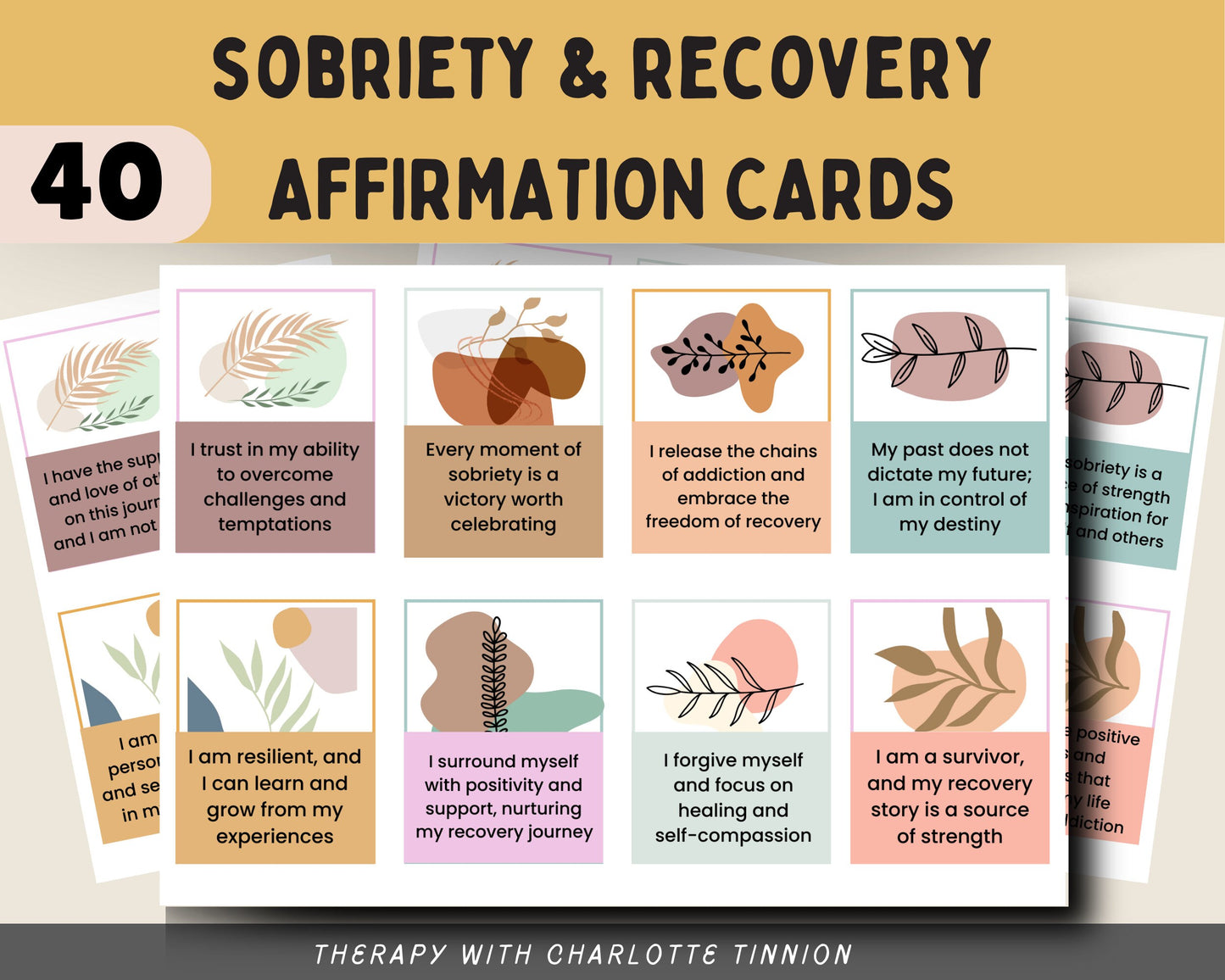 Sobriety Affirmation Flashcards: Addiction & Recovery Support.