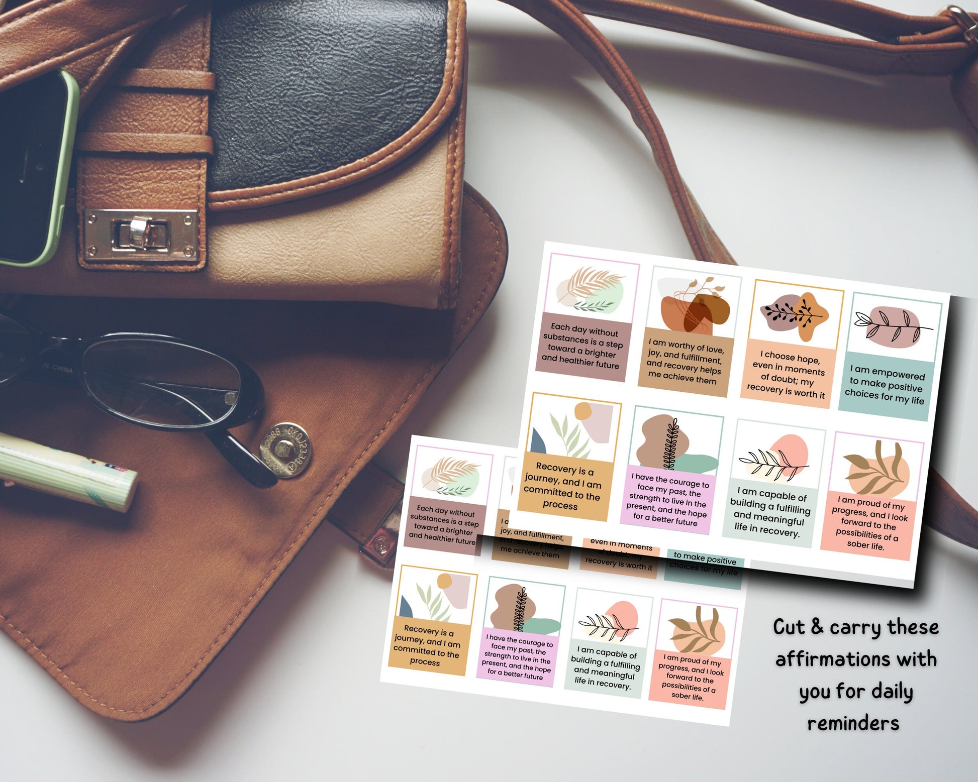 Sobriety Affirmation Flashcards: Addiction & Recovery Support.