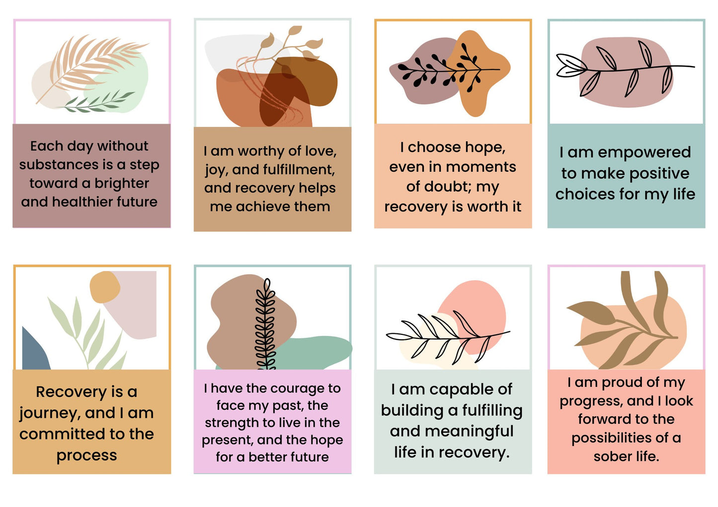 Sobriety Affirmation Flashcards: Addiction & Recovery Support.