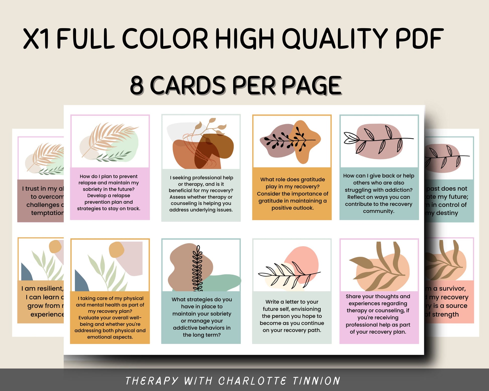 Sobriety Affirmation Flashcards: Addiction & Recovery Support.