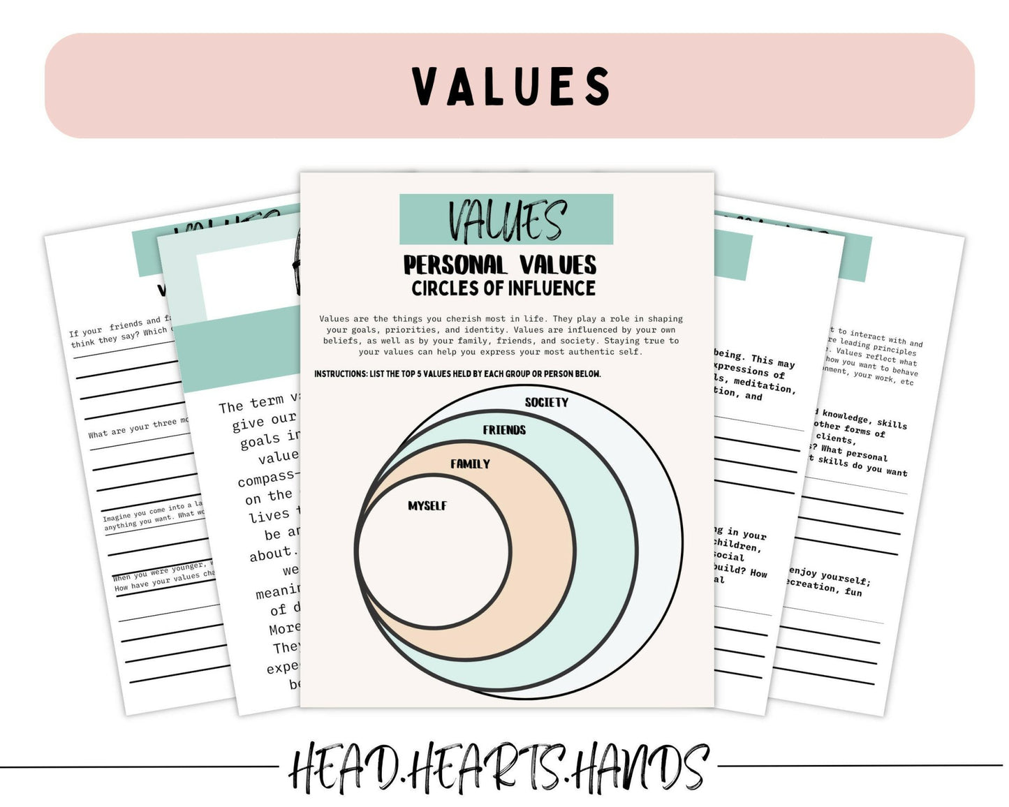 Acceptance & Commitment Therapy Worksheets - Digital Prints