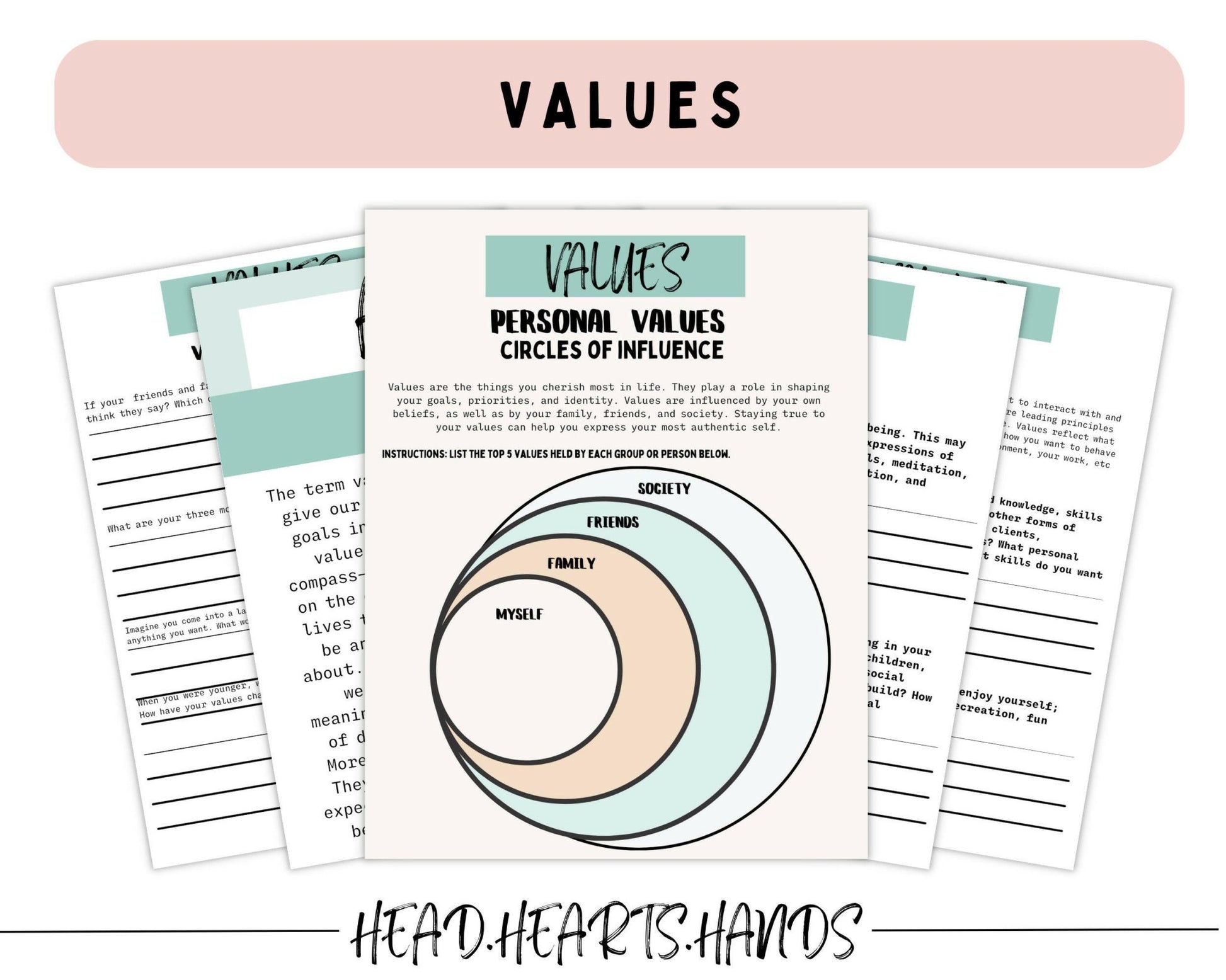 Acceptance & Commitment Therapy Worksheets - Digital Prints