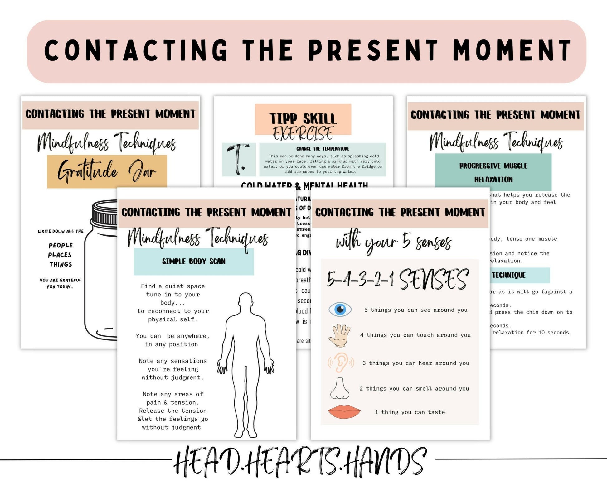 Acceptance & Commitment Therapy Worksheets - Digital Prints