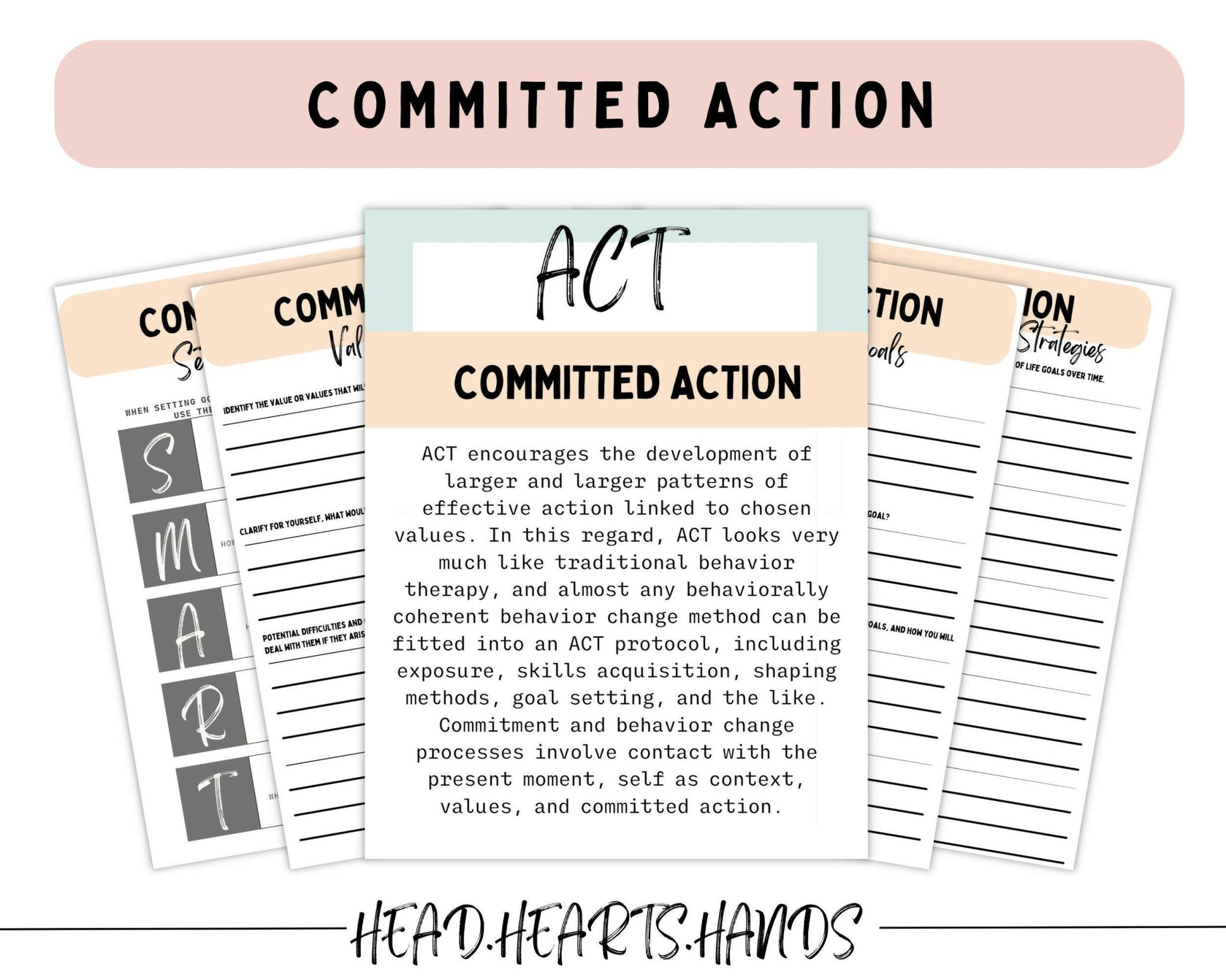 Acceptance & Commitment Therapy Worksheets - Digital Prints