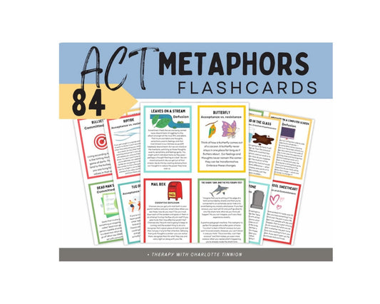 ACT Metaphor Flashcards: Anxiety Relief - Digital Prints
