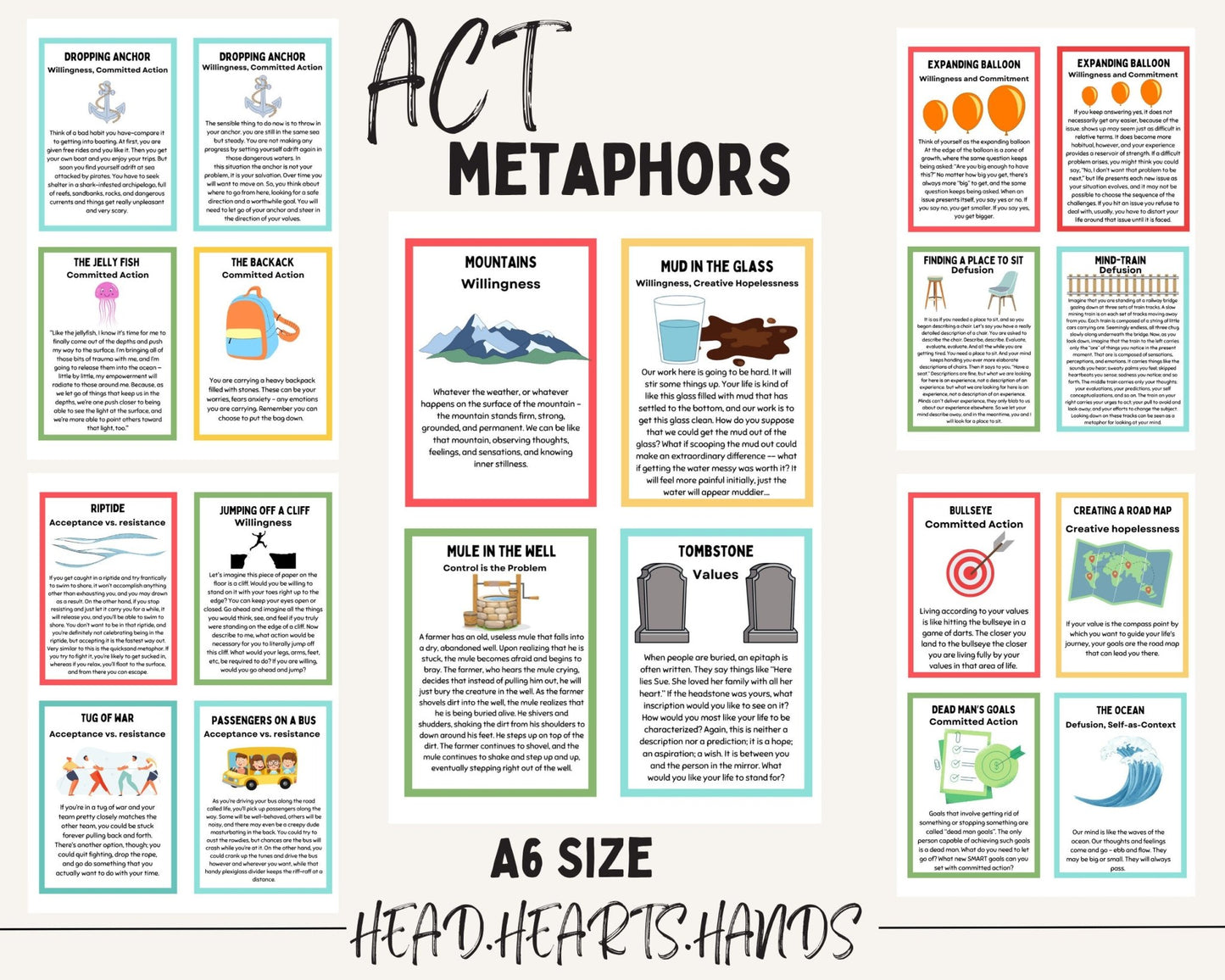 ACT Metaphor Flashcards: Anxiety Relief - Digital Prints