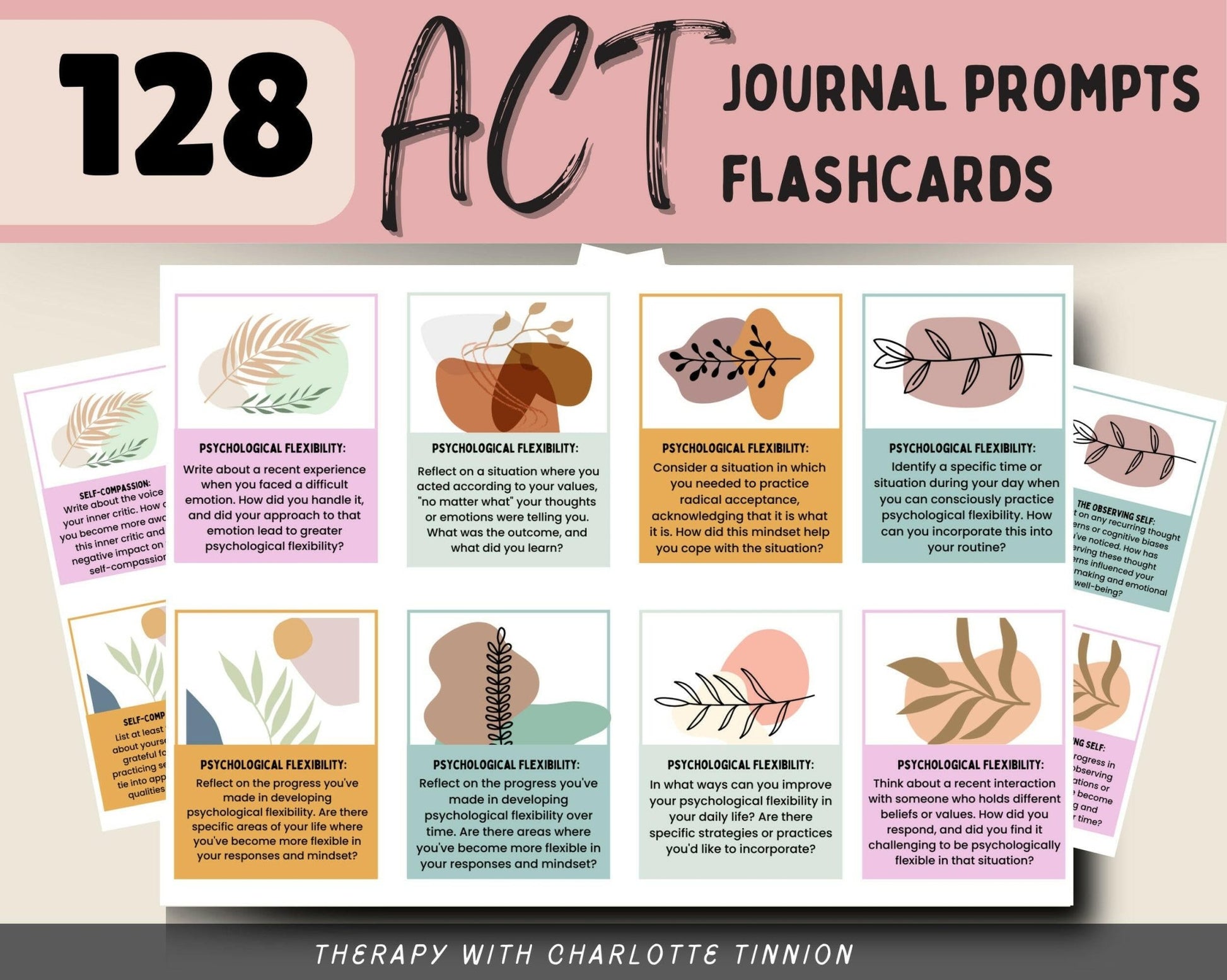 The bundle includes 129 Act Journal prompts flashcards.