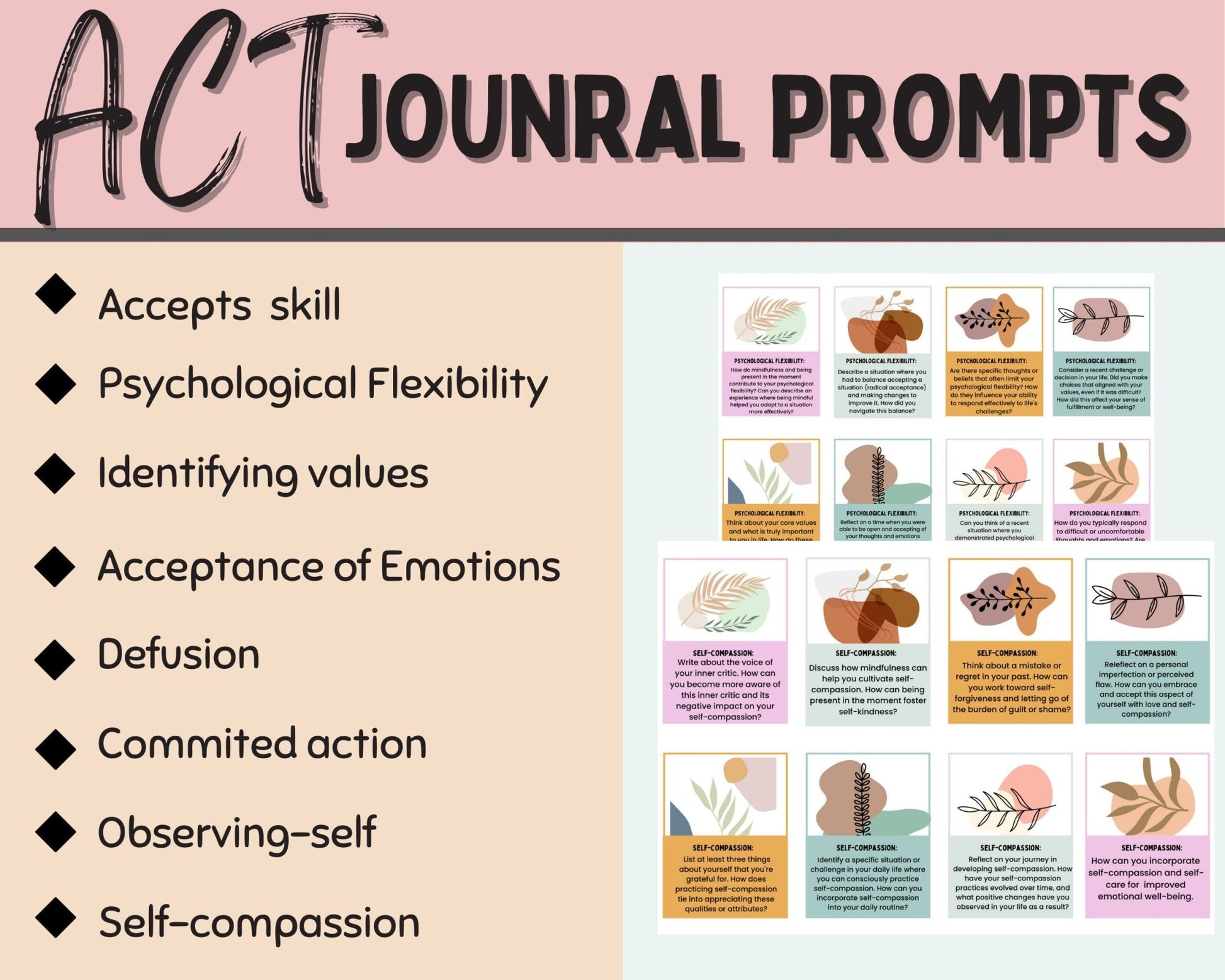 Observing Self Act Journal prompts are included