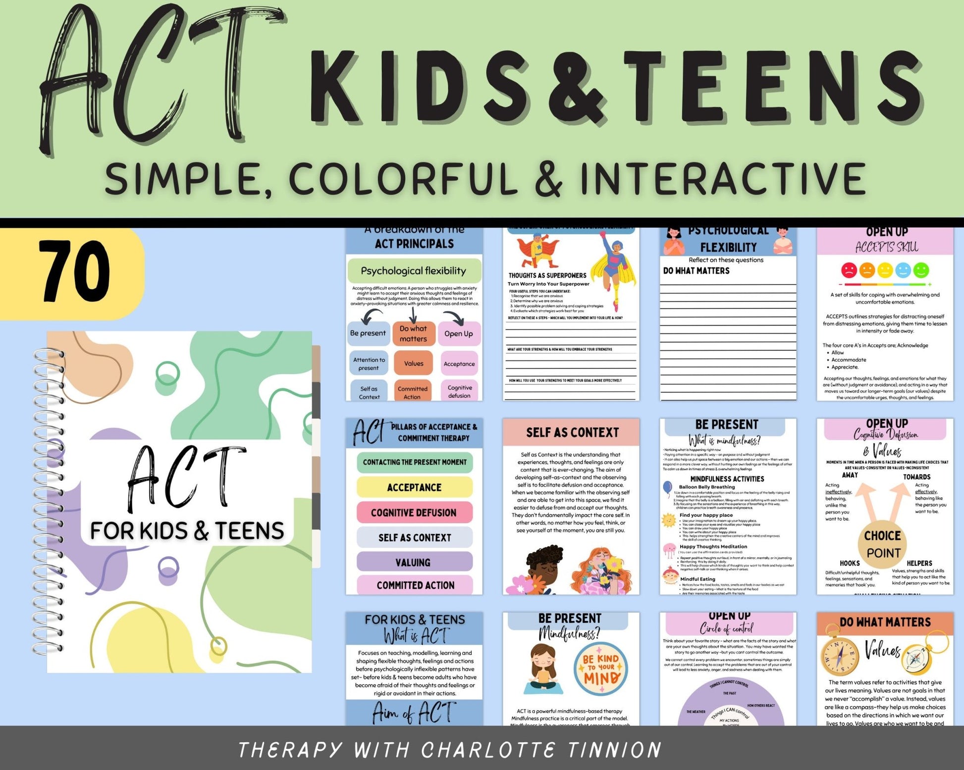 ACT Toolkit: Workbook, Hexaflex, & More - Digital Prints