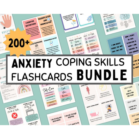 Anxiety Coping Toolkit: Cards & Prompts - Digital Prints