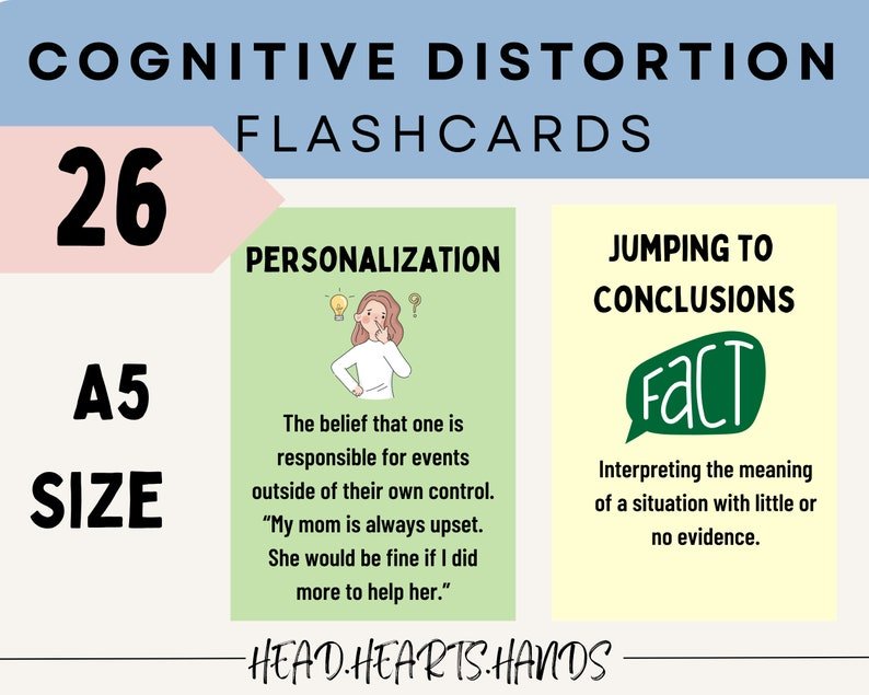 Cognitive Distortions Flashcards: CBT Toolkit - Digital Prints