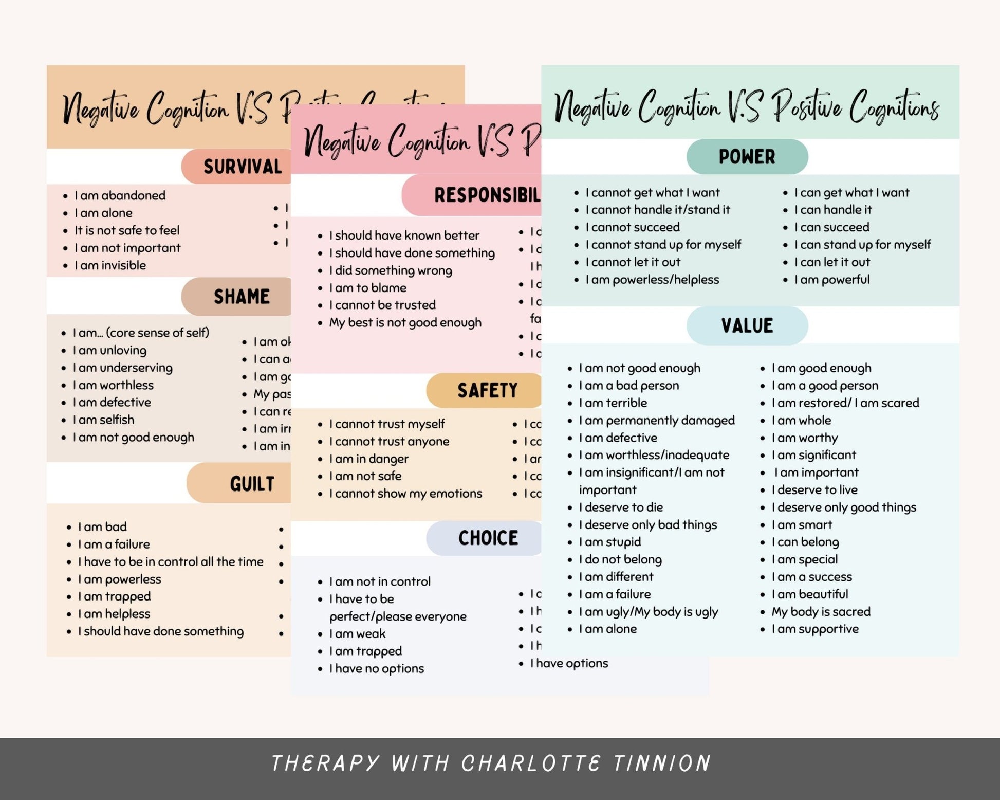 Core Beliefs & Values Exploration: CBT Toolkit - Digital Prints