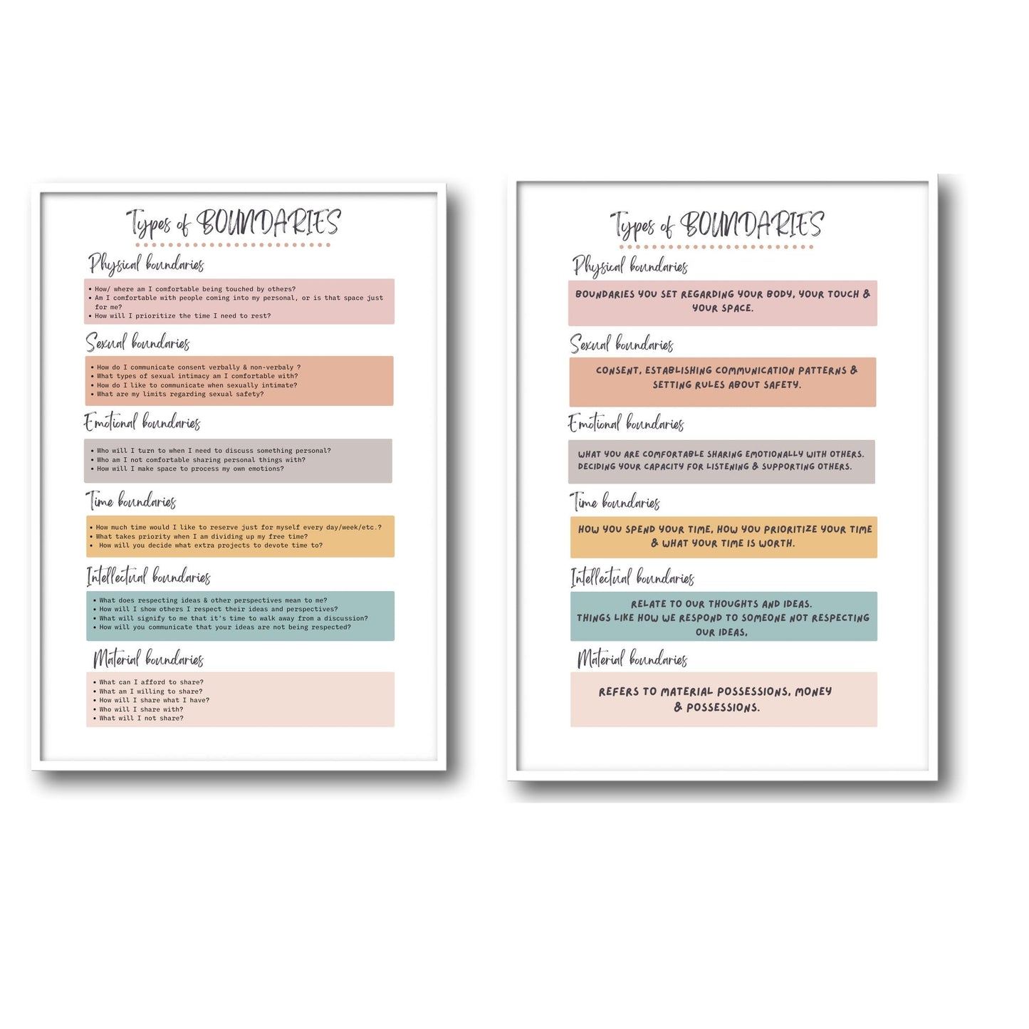 Couples Therapy Posters: Boundary & Attachment - Digital Prints