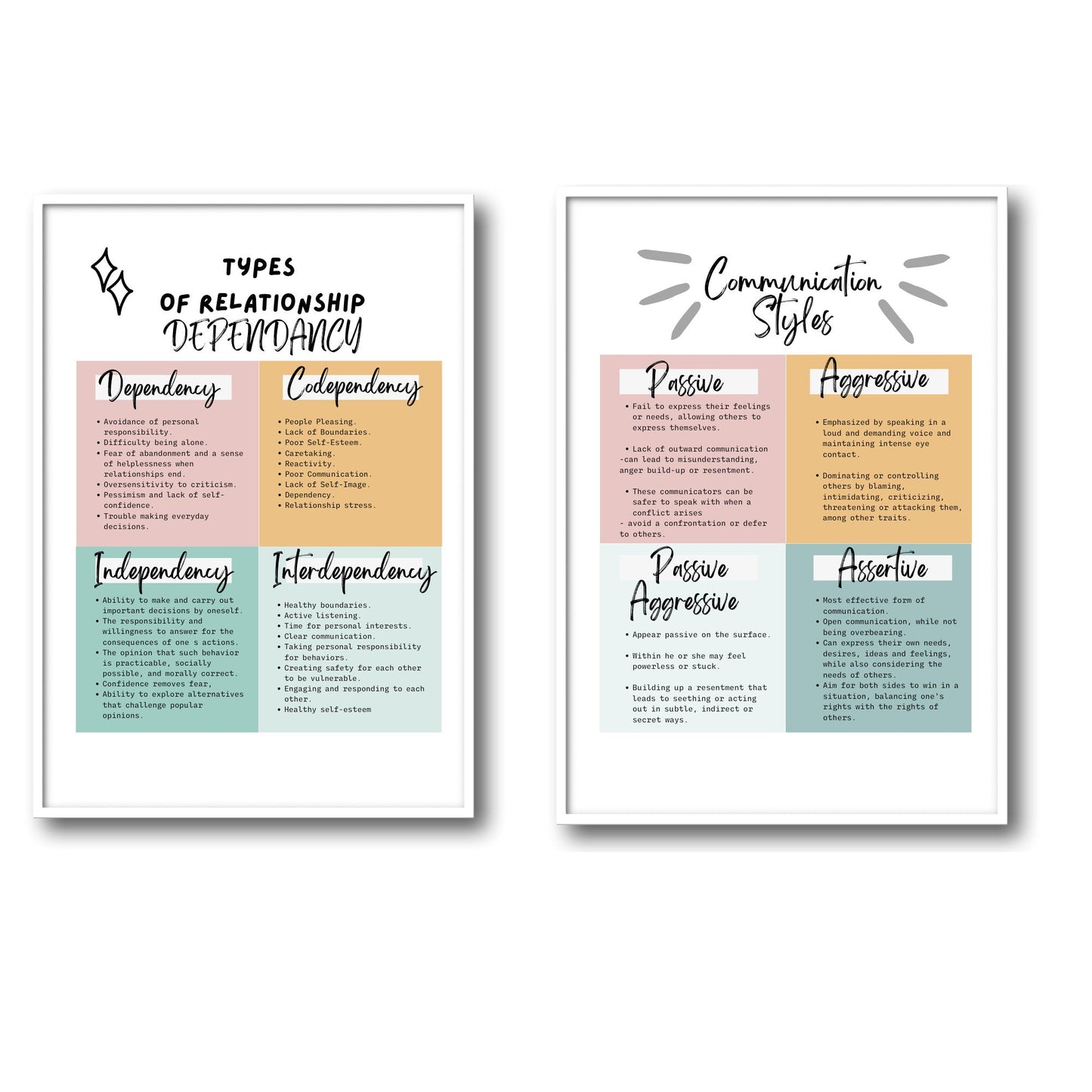 Couples Therapy Posters: Boundary & Attachment - Digital Prints