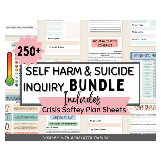 Crisis Safety Plan Bundle: Suicide Assessment & More - Digital Prints