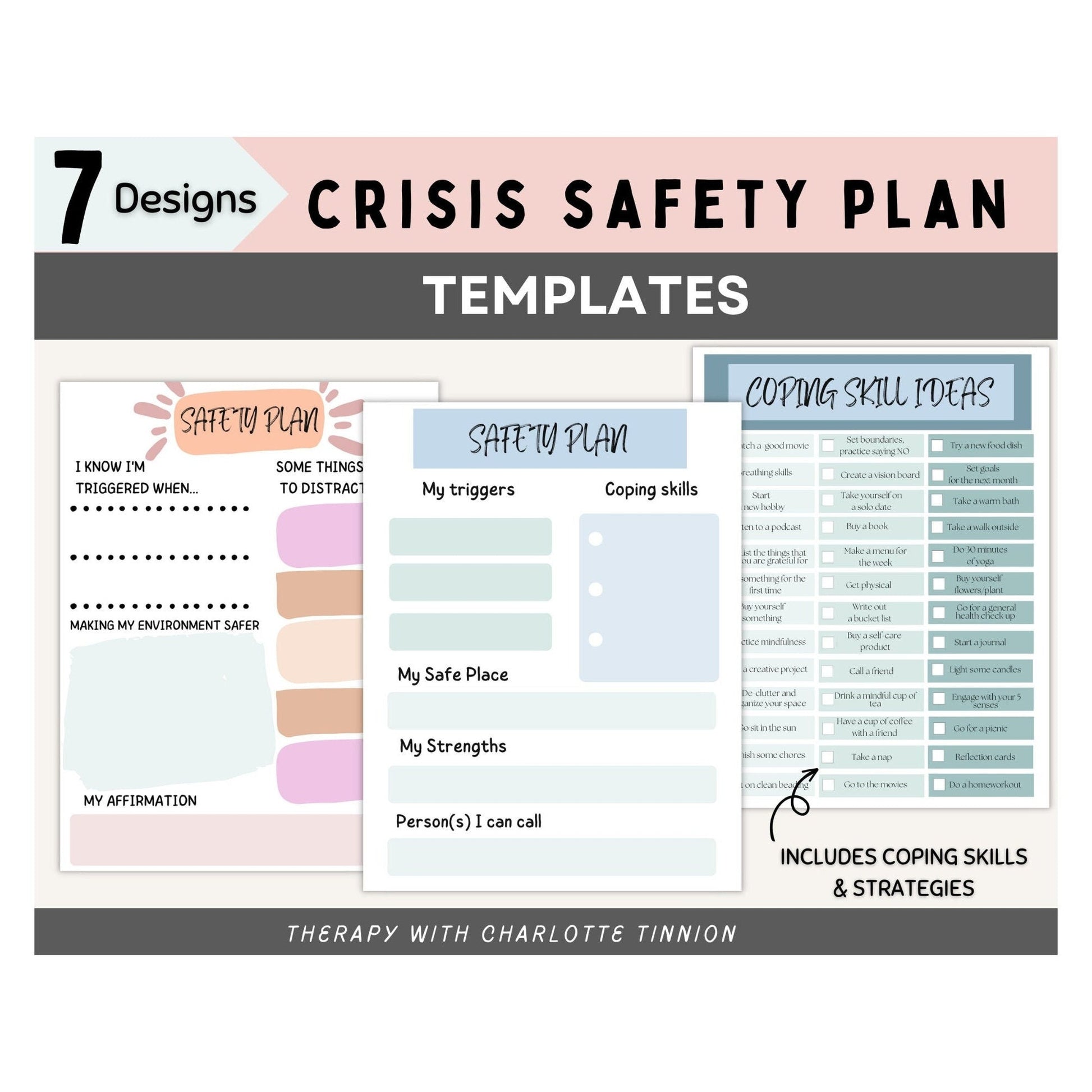 Crisis Safety & Support Bundle: CPTSD & Suicide Prevention - Digital Prints