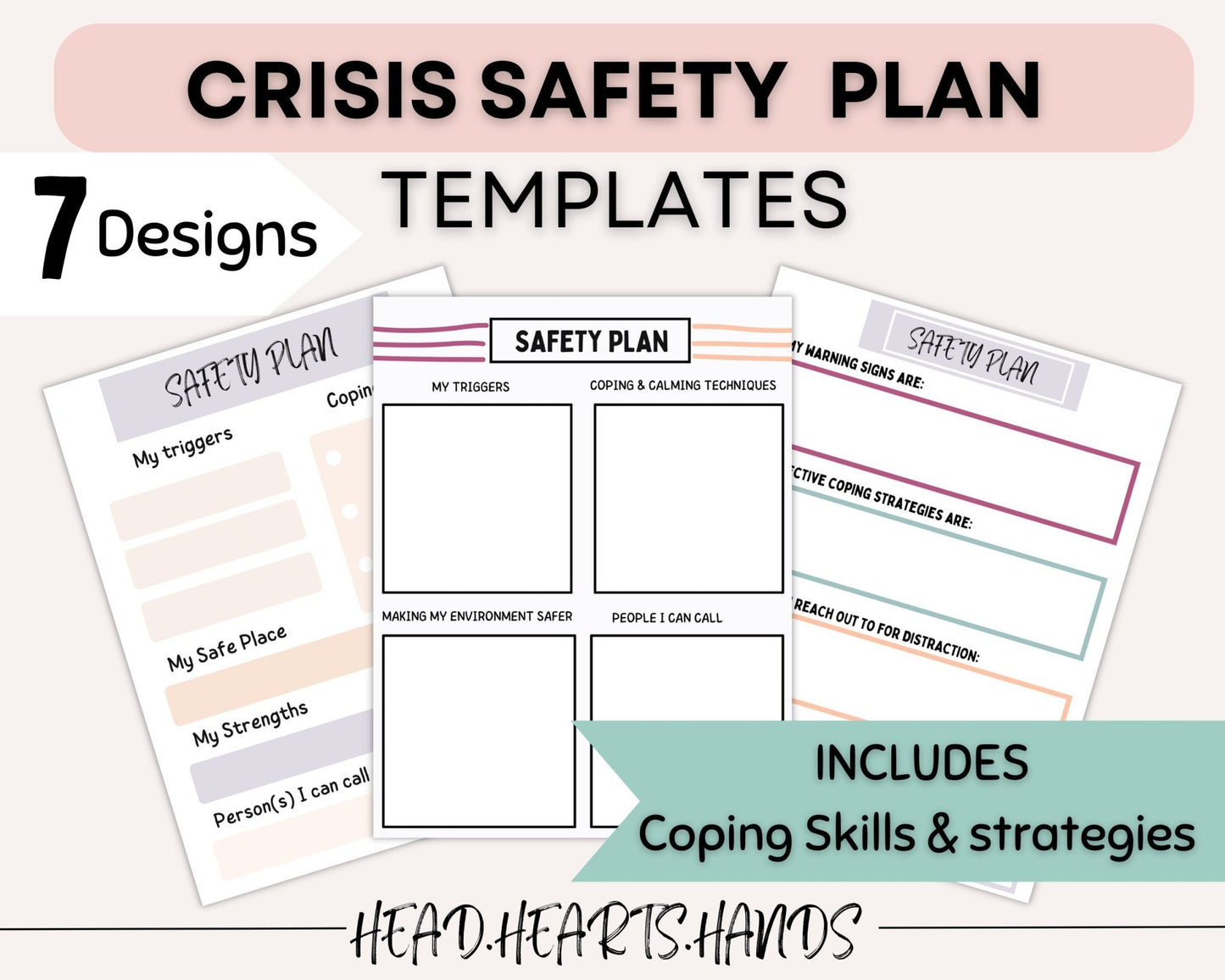 Crisis Safety & Support Bundle: CPTSD & Suicide Prevention - Digital Prints