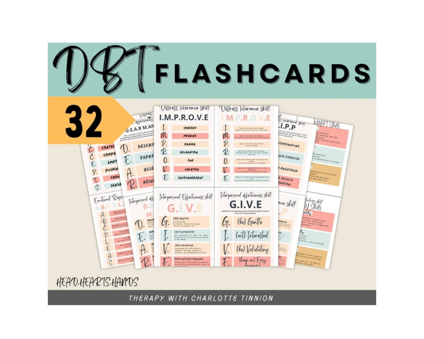 DBT & Coping Flashcards: Skills & Relief - Digital Prints