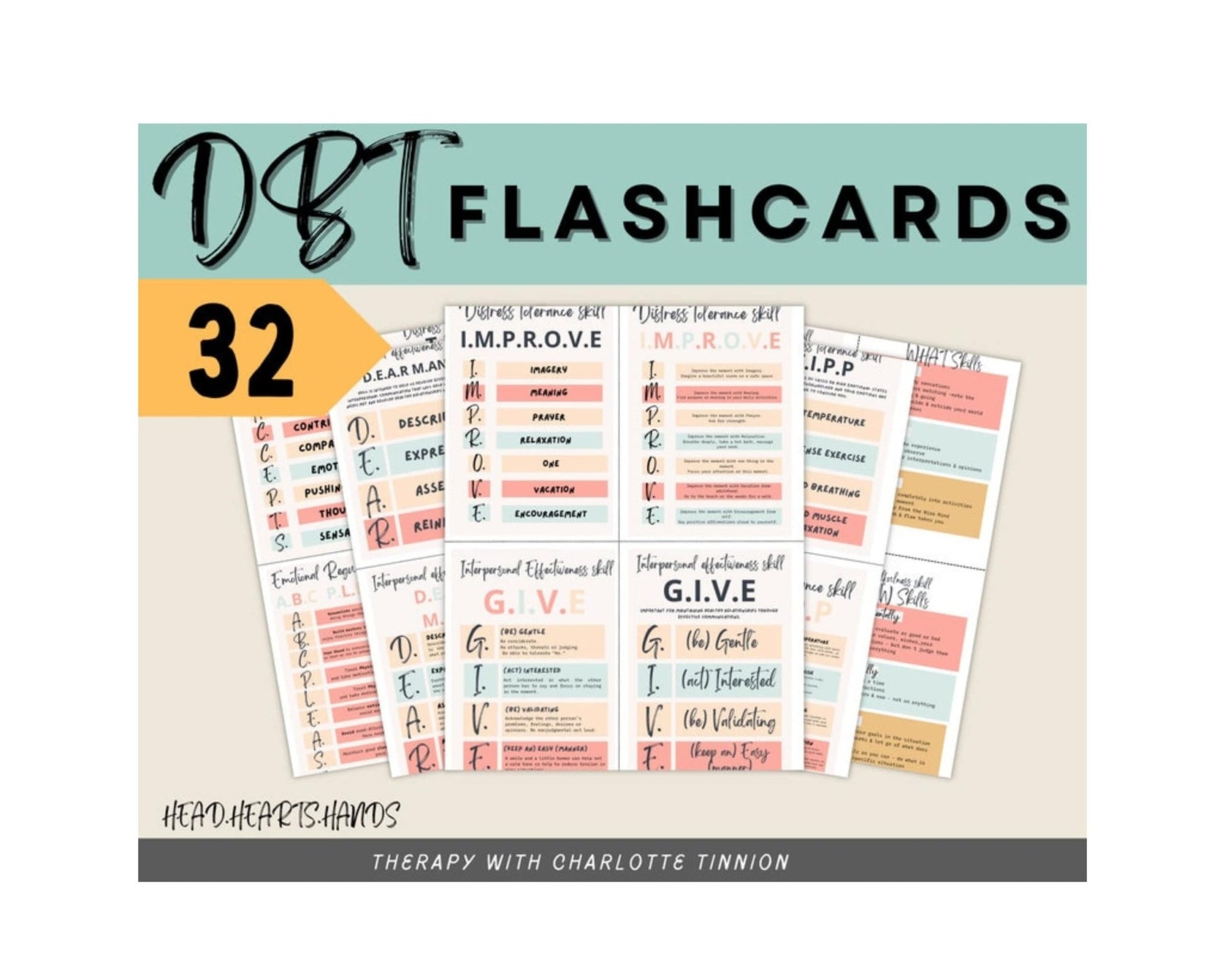 DBT & Coping Flashcards: Skills & Relief - Digital Prints