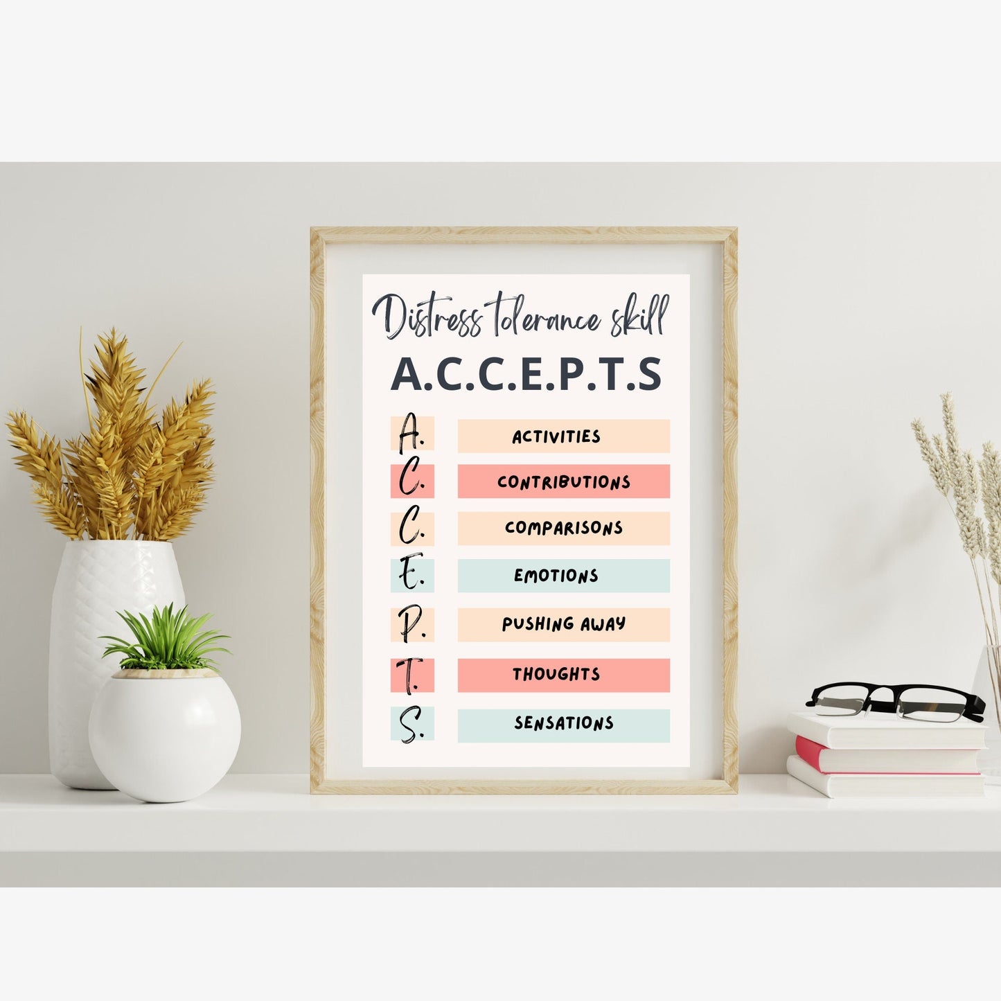 DBT & Coping Posters: Therapy Office Decor - Digital Prints