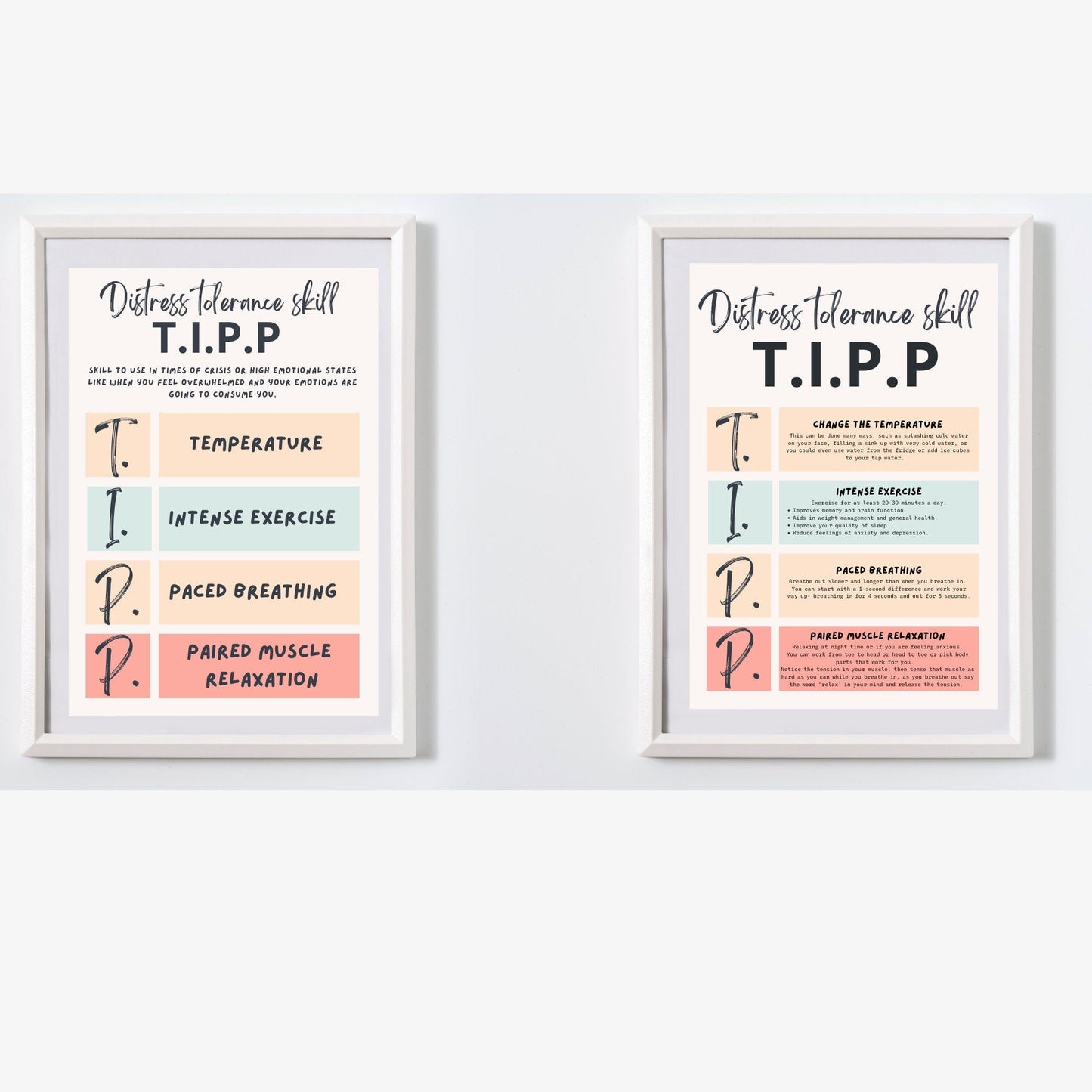 DBT & Coping Posters: Therapy Office Decor - Digital Prints