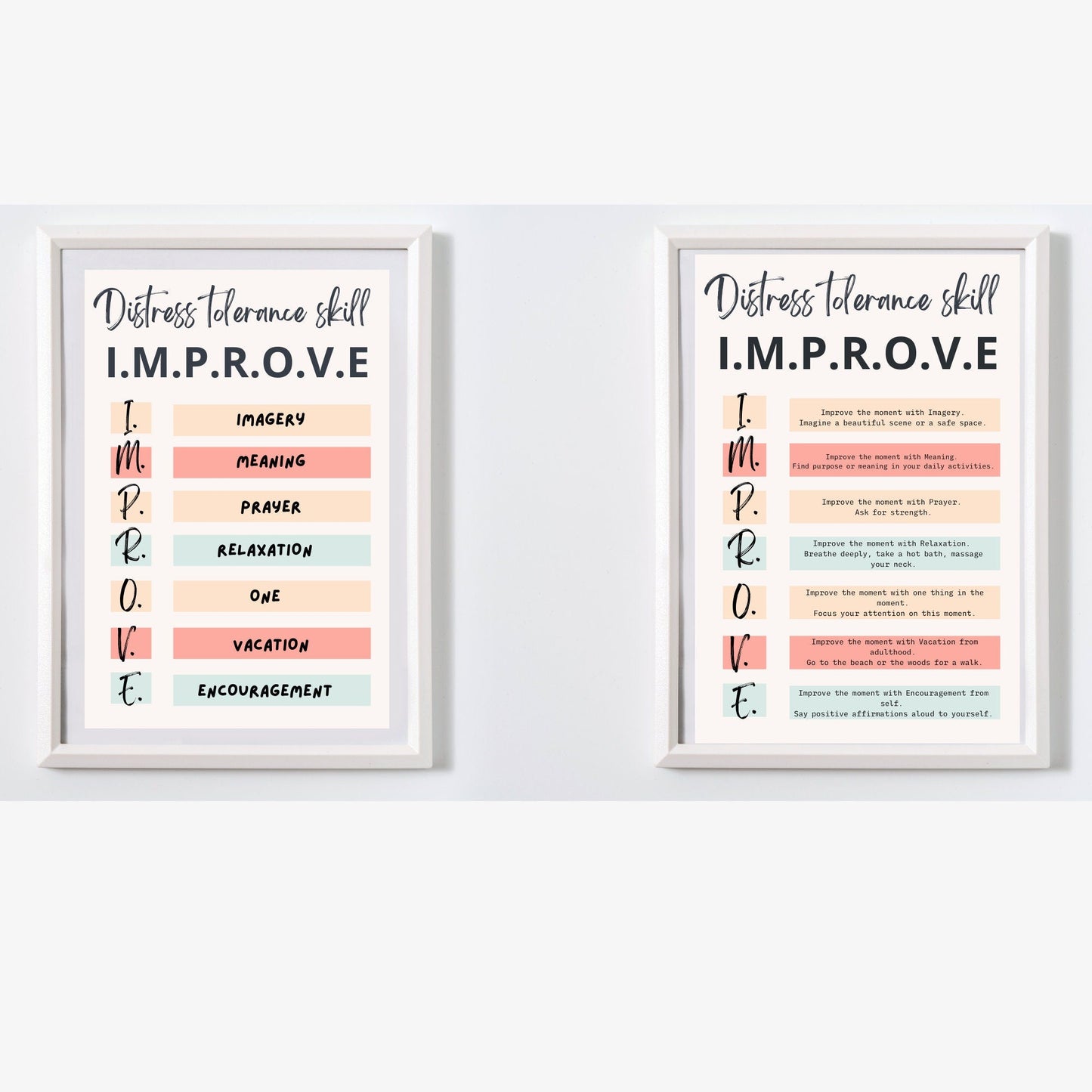 DBT & Coping Posters: Therapy Office Decor - Digital Prints