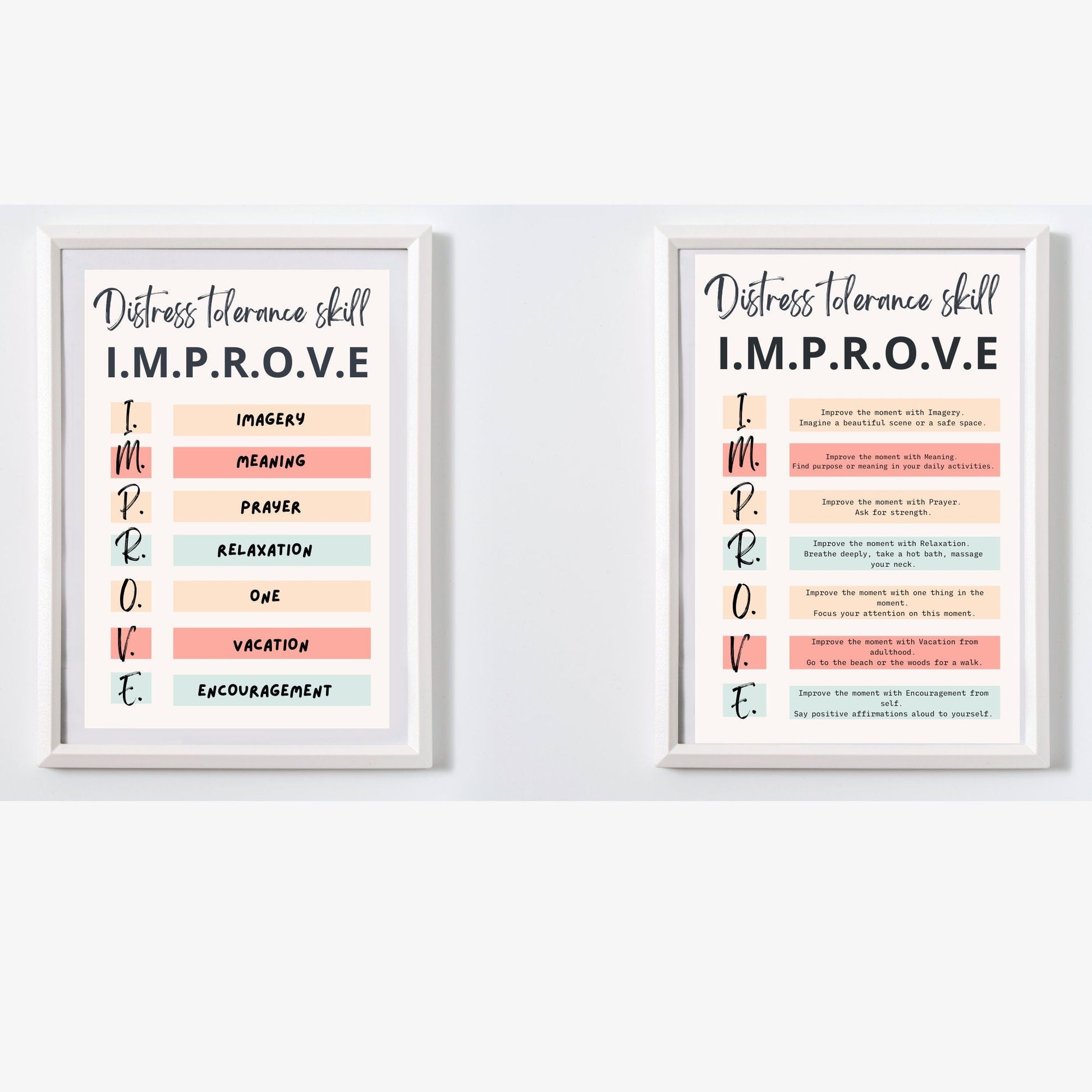 DBT & Coping Posters: Therapy Office Decor - Digital Prints