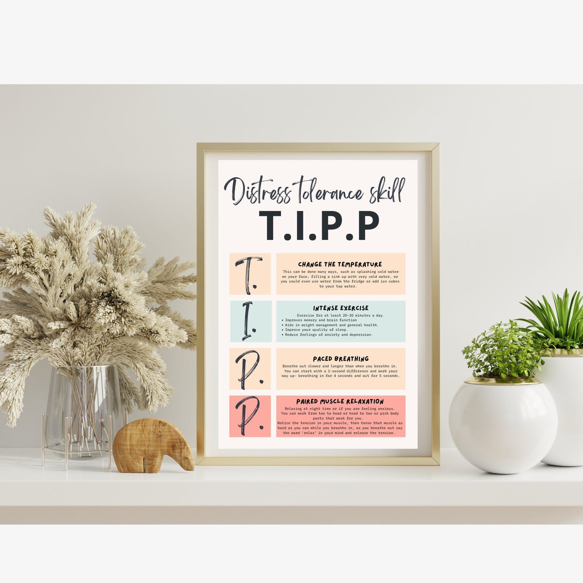 DBT & Coping Posters: Therapy Office Decor - Digital Prints