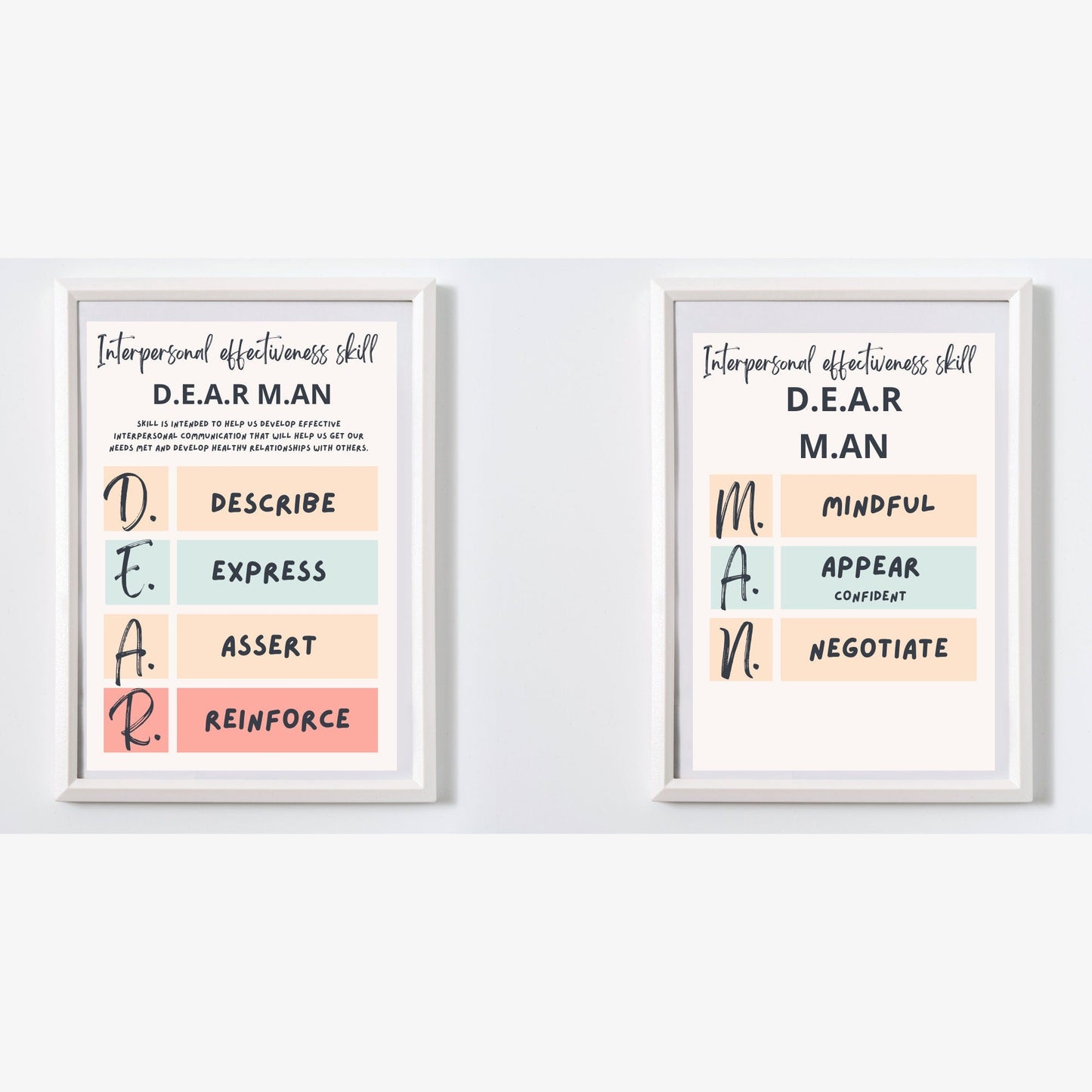 DBT & Interpersonal Effectiveness Posters: Therapist Decor - Digital Prints