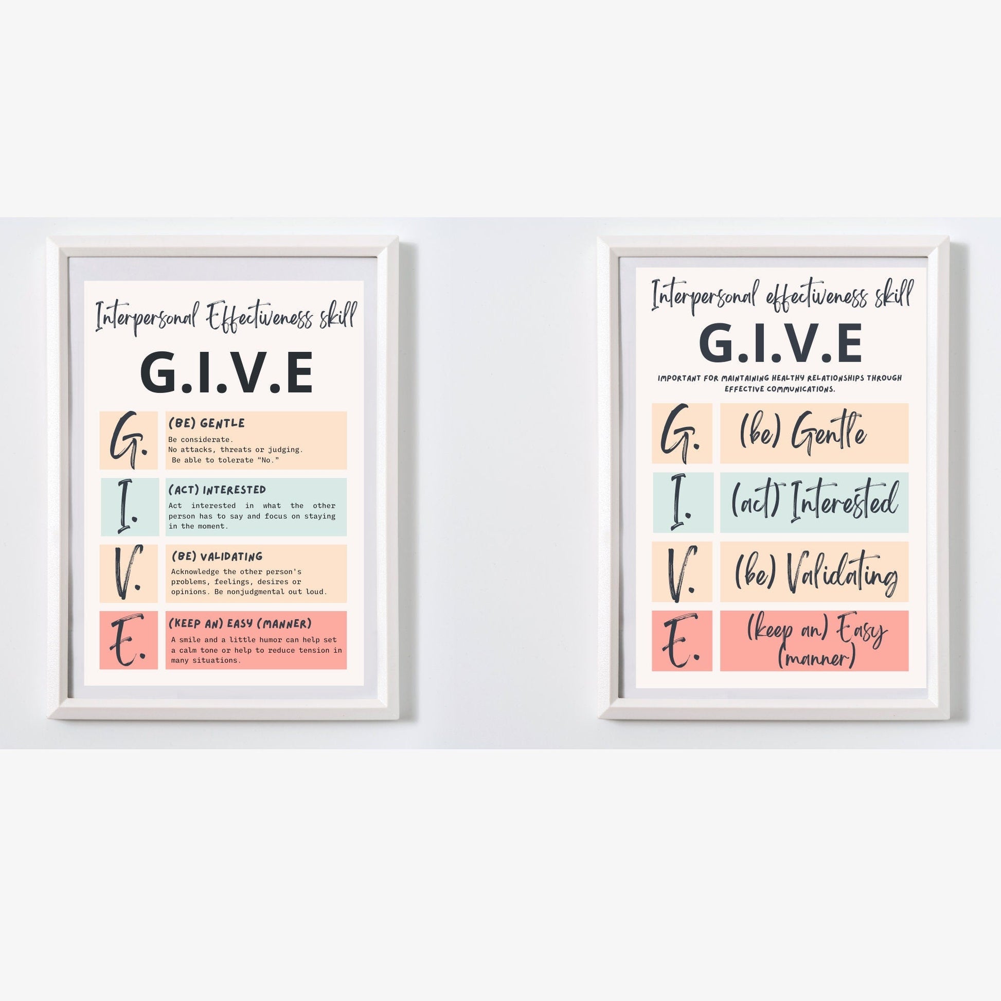 DBT & Interpersonal Effectiveness Posters: Therapist Decor - Digital Prints