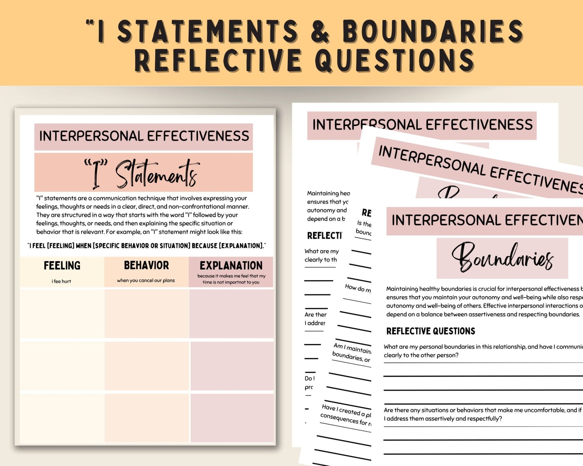 DBT Interpersonal Effectiveness Toolkit: Worksheets & Skills - Digital Prints