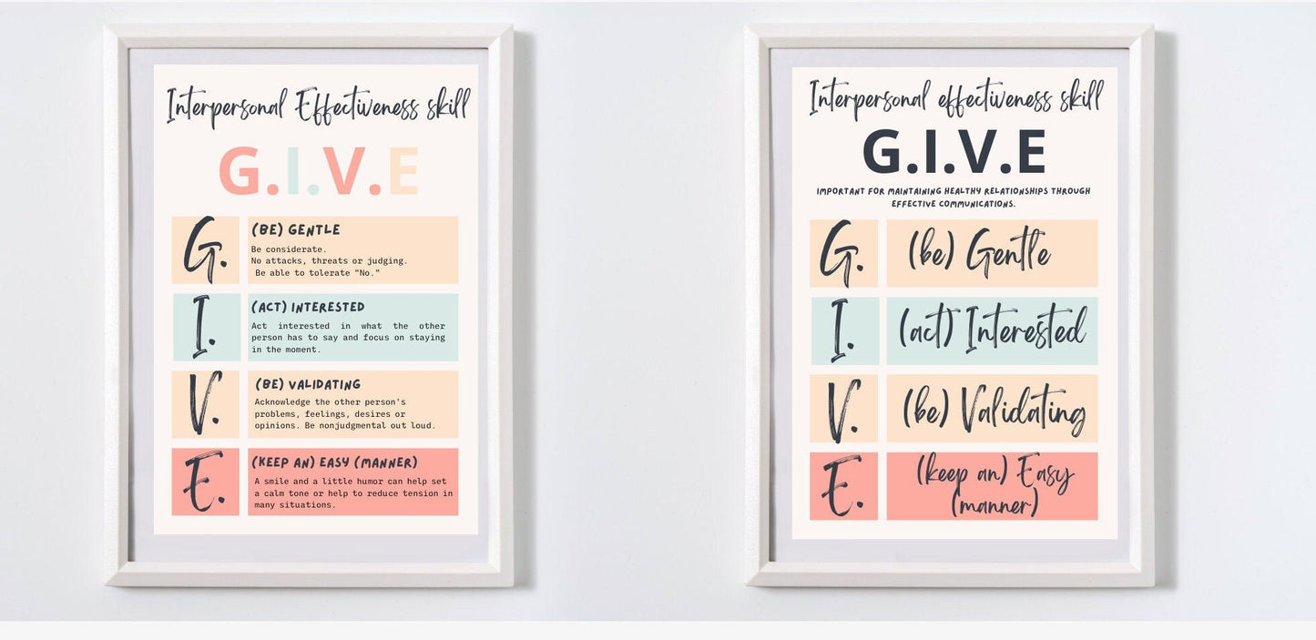 DBT Posters Bundle: Therapist Office Decor & Skills - Digital Prints