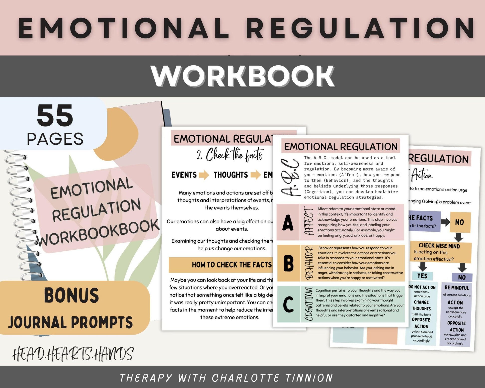 DBT includes the emotional regulation workbook and journal prompts.