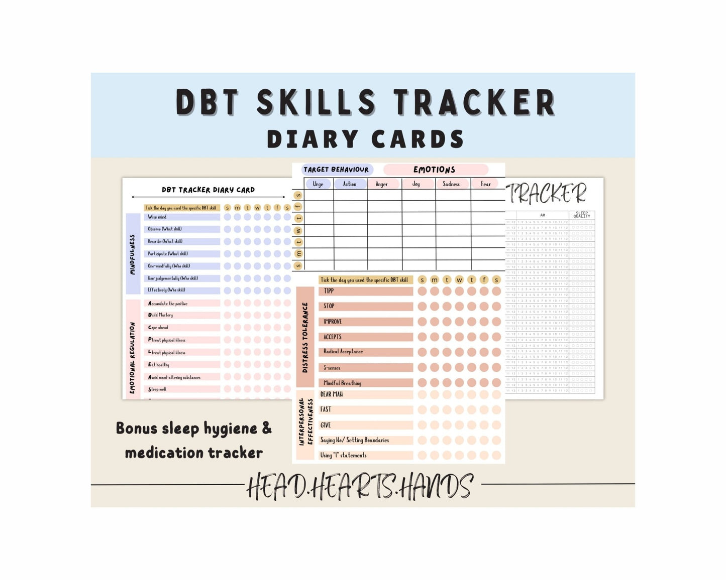 DBT Tracker & Tools: Mood & Coping Support - Digital Prints