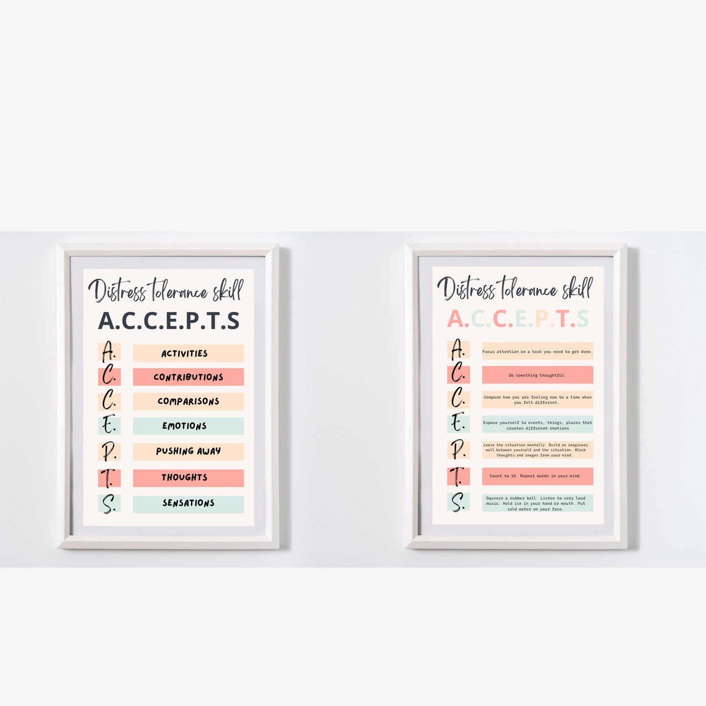 Mental Health & DBT Poster Bundle: Therapist Office Decor